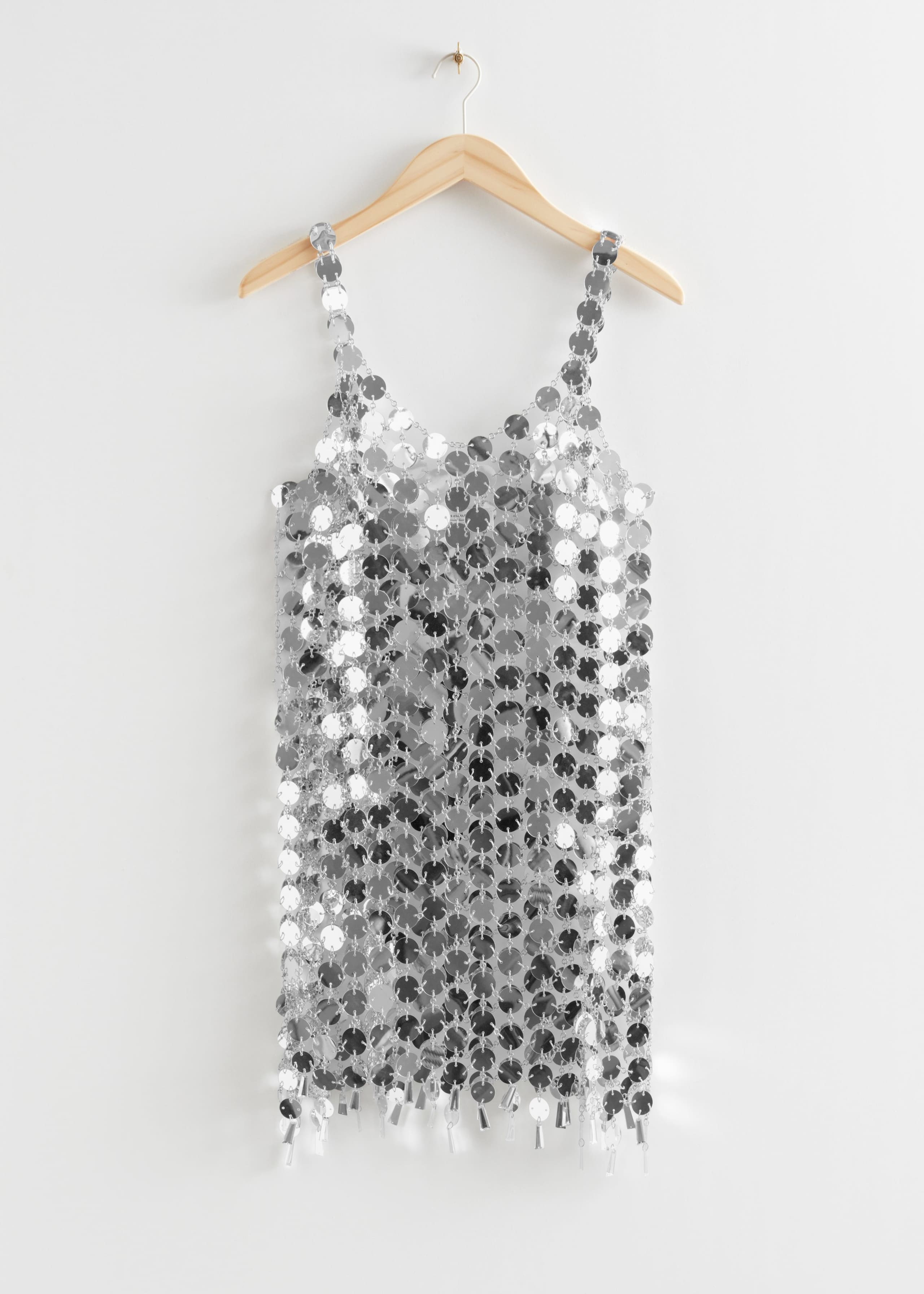 Mirrored Chainmail Mini Dress - Silver Mirrored - Still Life