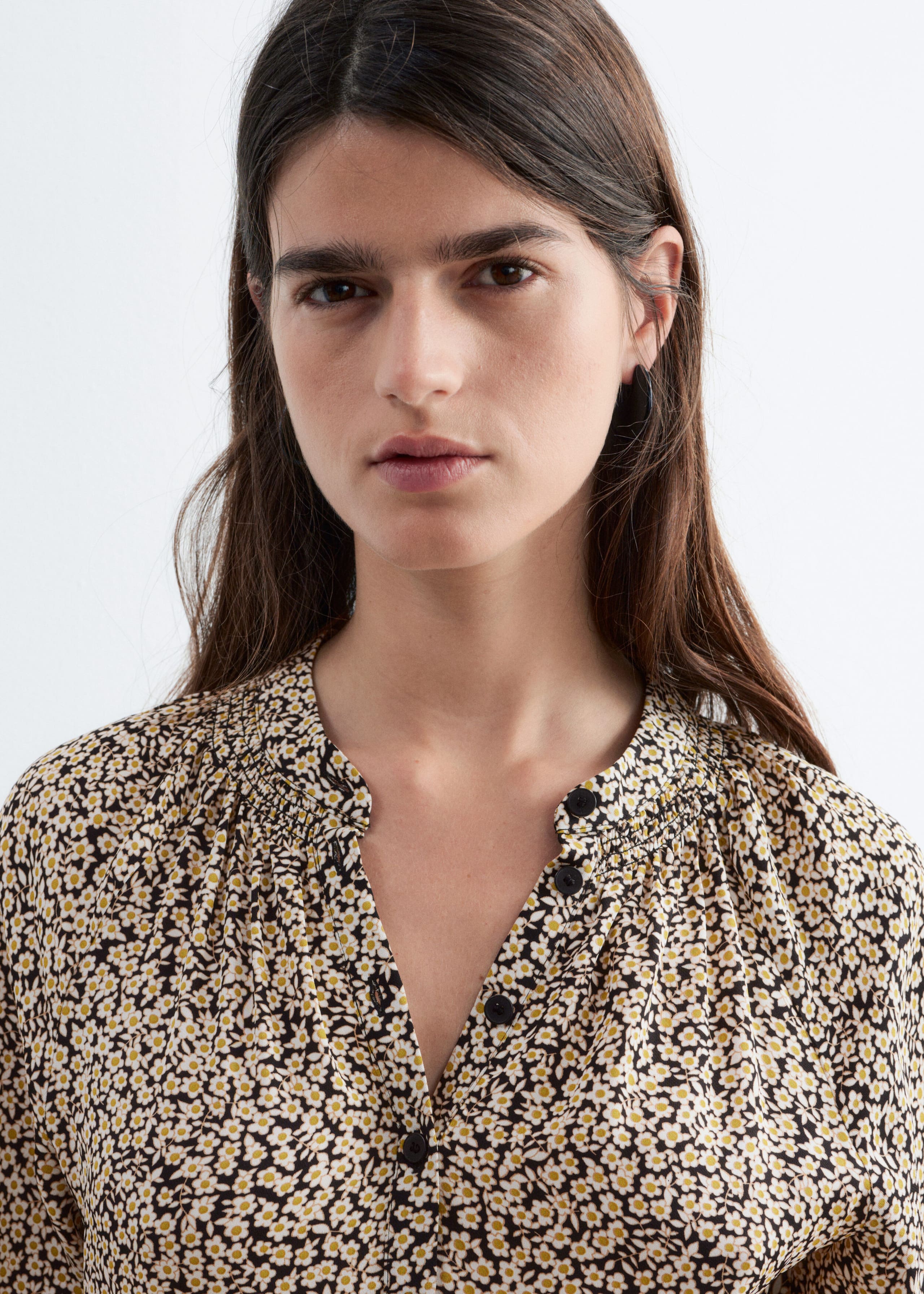 Sukienka midi z wiązaniem w talii – Niebieski/Kwiaty – Lookbook