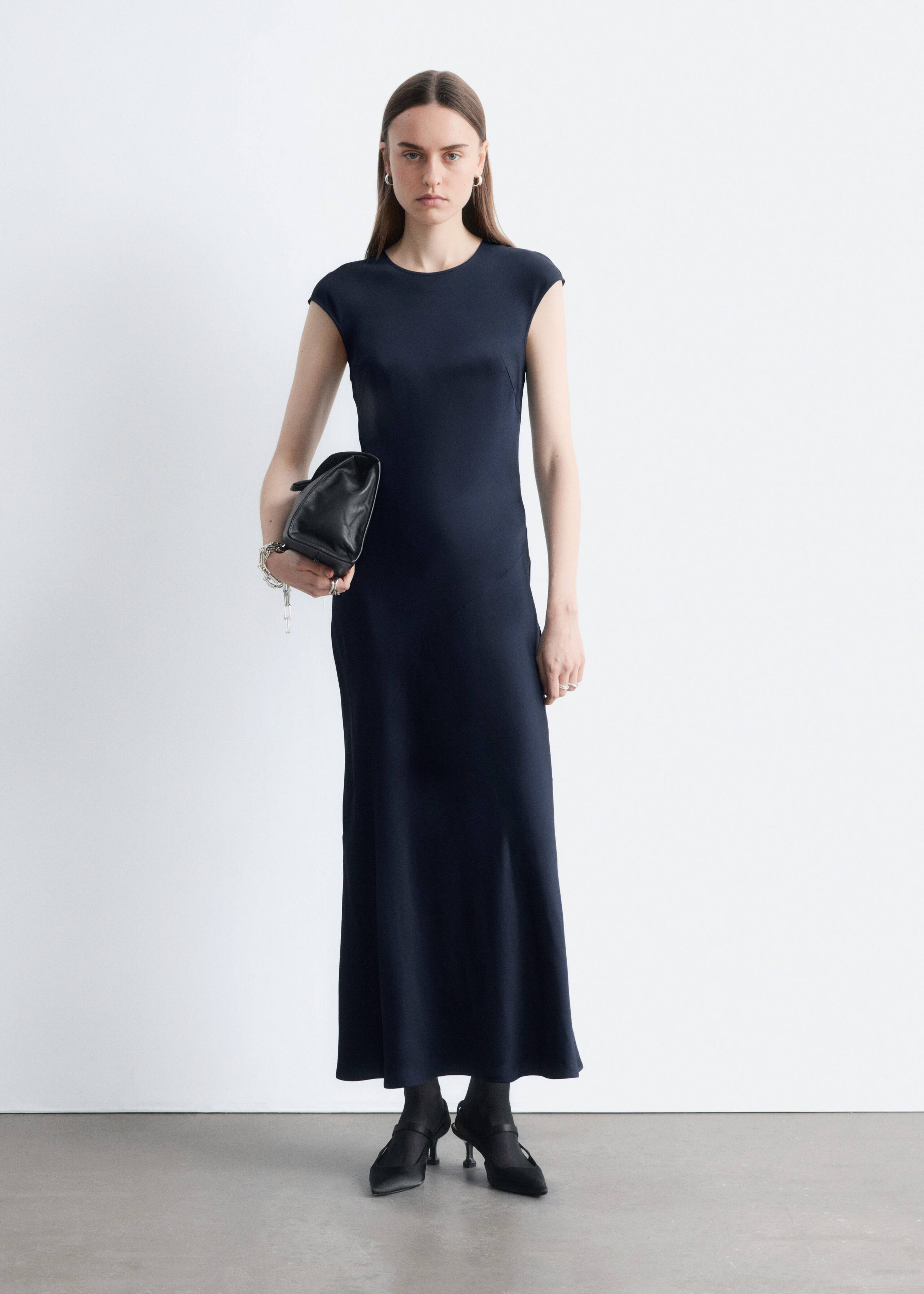 Image of Fitted Satin Maxi Dress