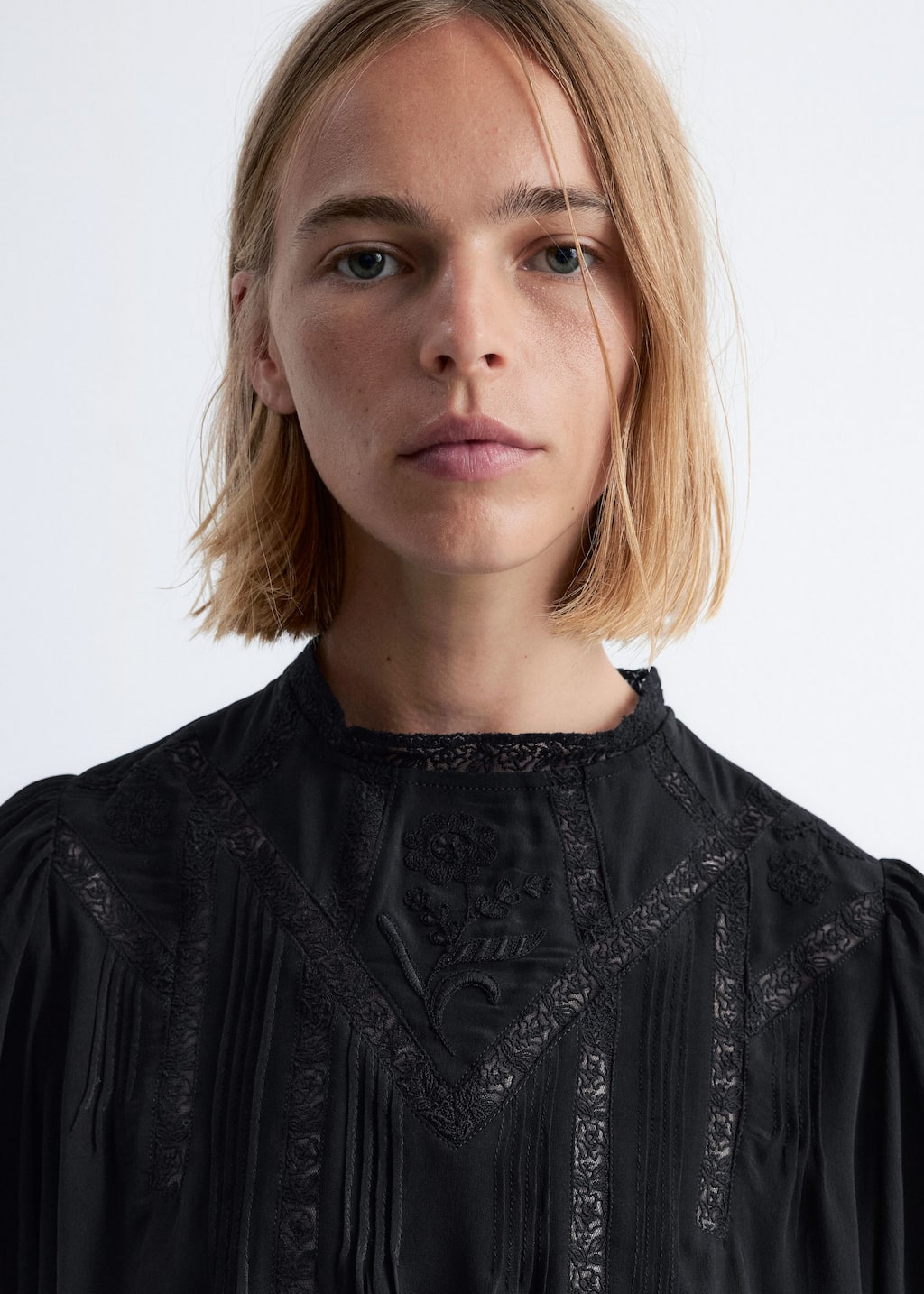 Image of Embroidered Lace Blouse