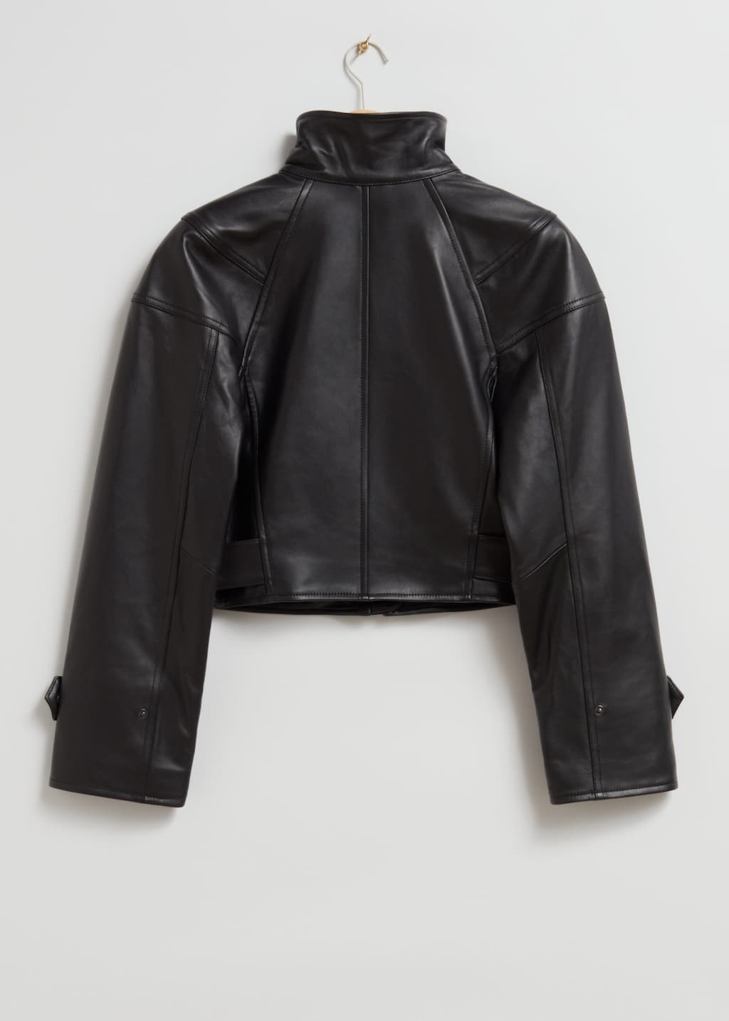 Cropped Leather Jacket - Black - Still Life