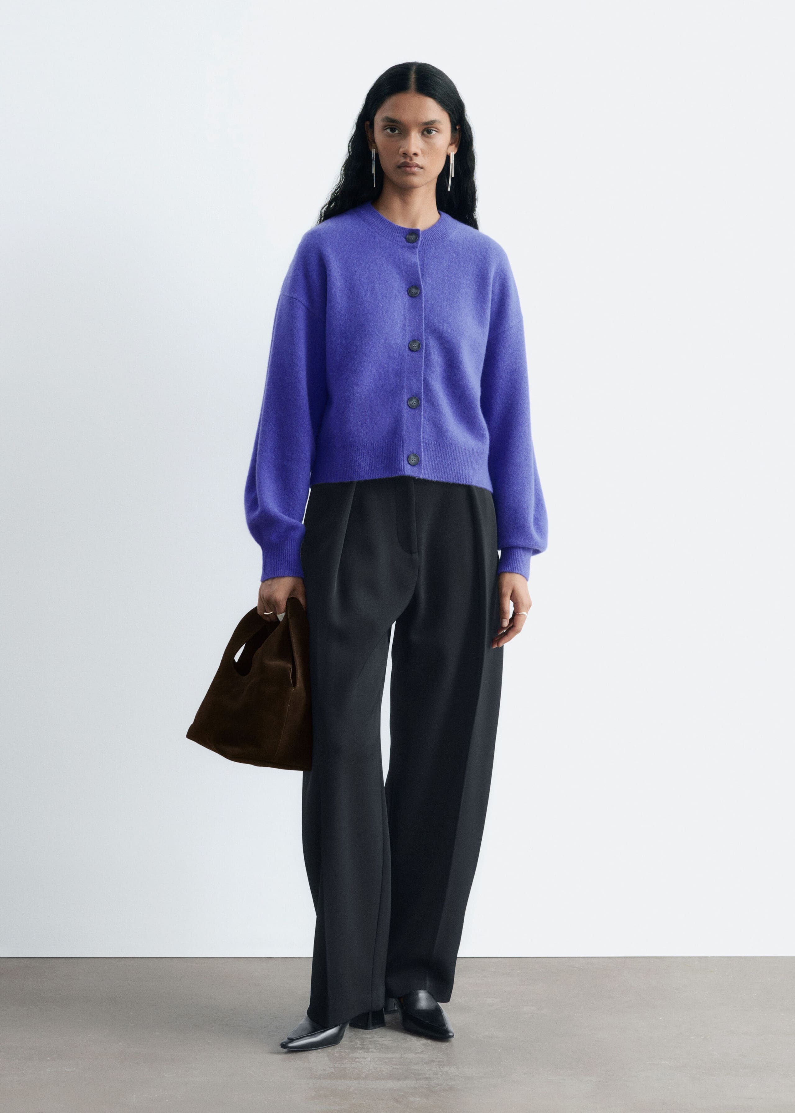 Vest van gekookte merinowol - Lilac - Lookbook