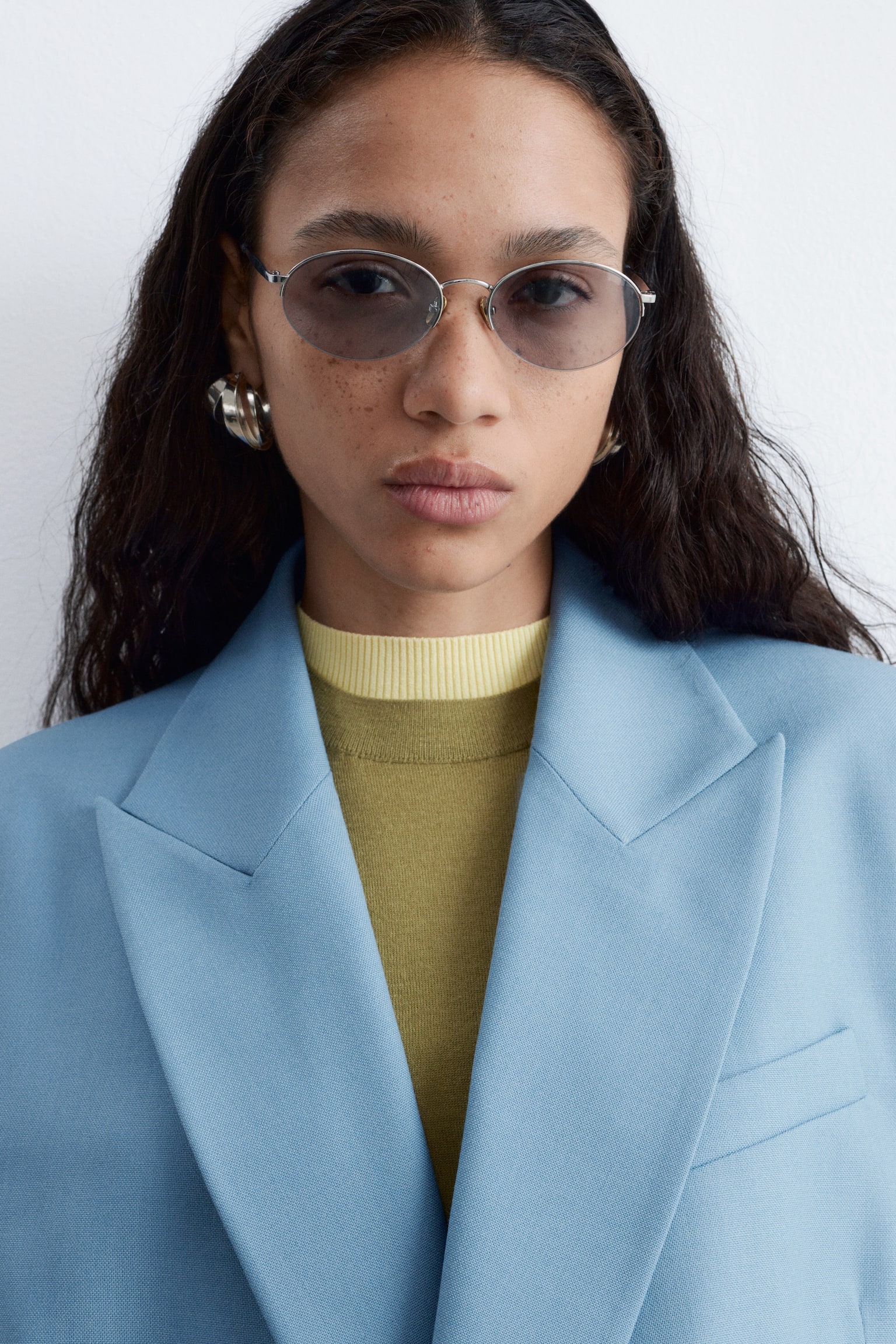 Kerek Fémkeretes Napszemüveg -Ezüst - 4