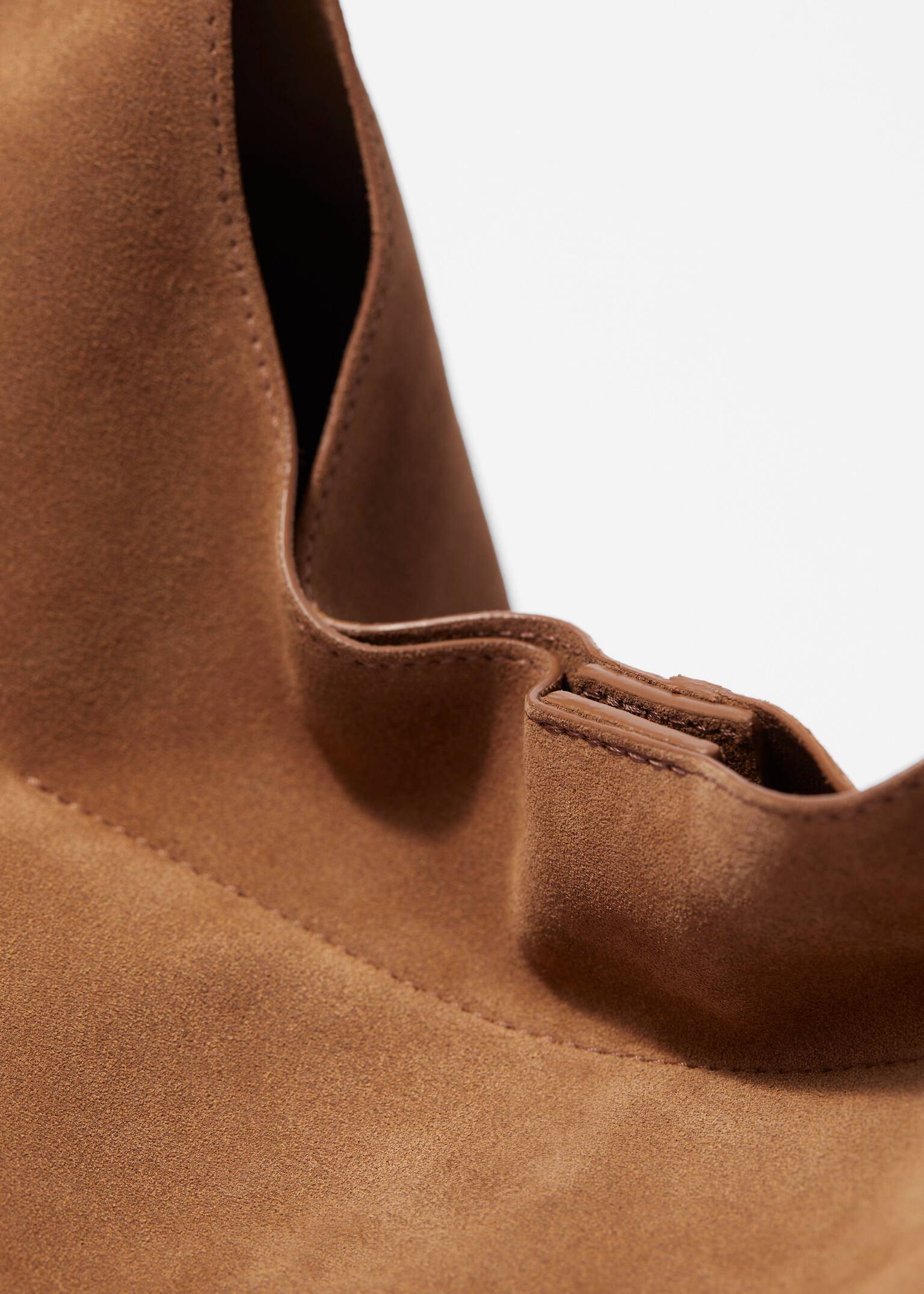 Large Suede Tote Bag - Cognac/Dark Red/Emerald Green/Brown/Dark grey/Rust/Taupe/Burgundy suede/Green/Light Blue - 2