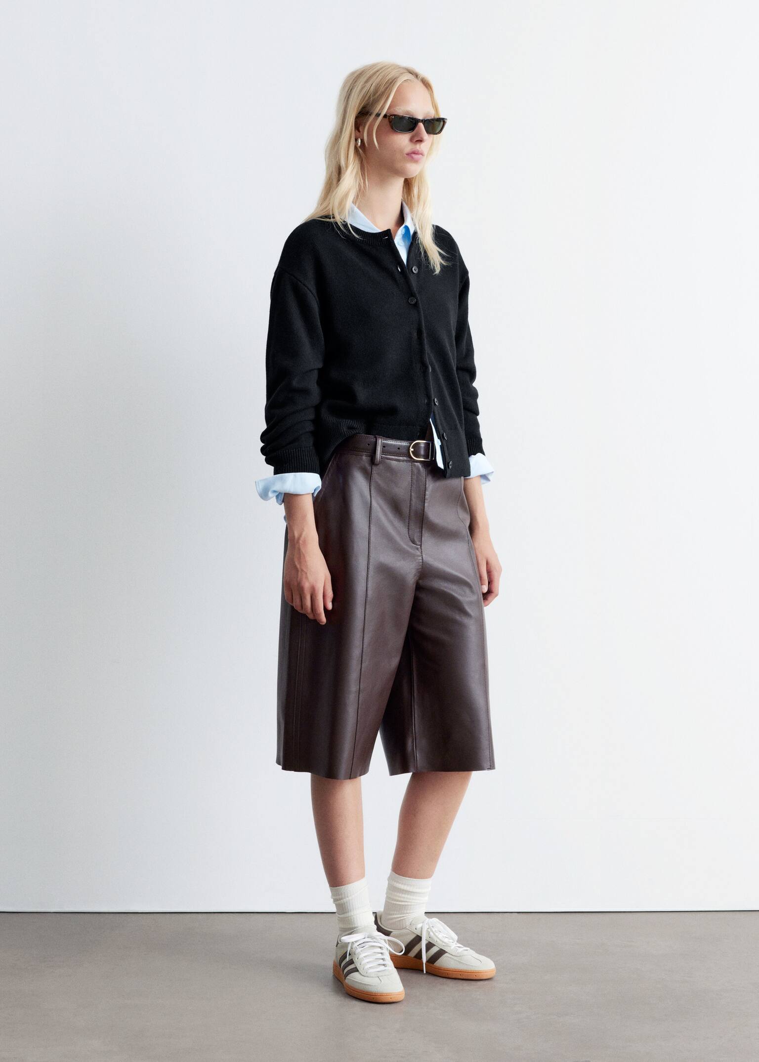 Cardigan i ullblandning - Svart/Mörkröd/Beige/Ljusbrun - 6