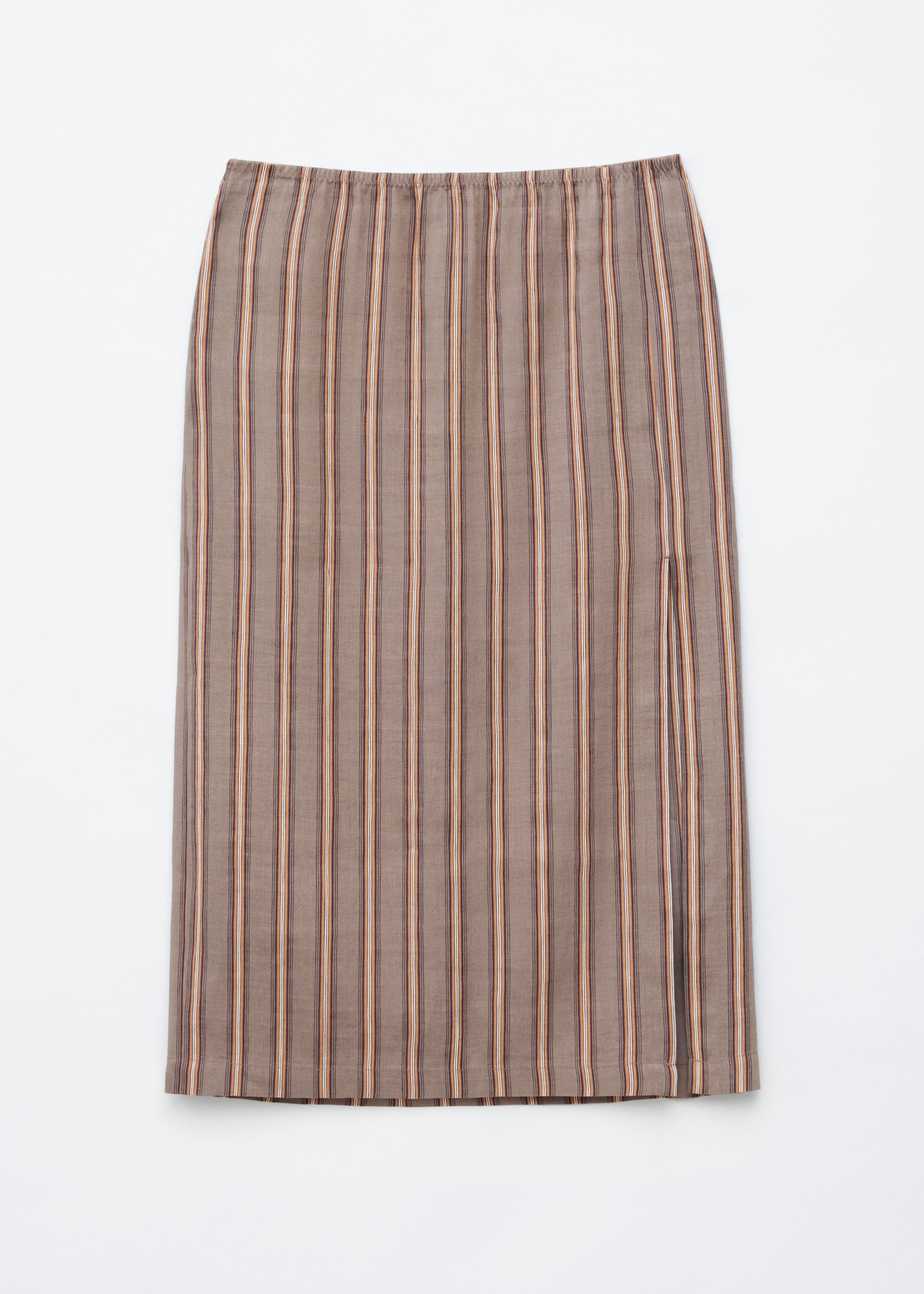 Midi Skirt - Taupe/Striped