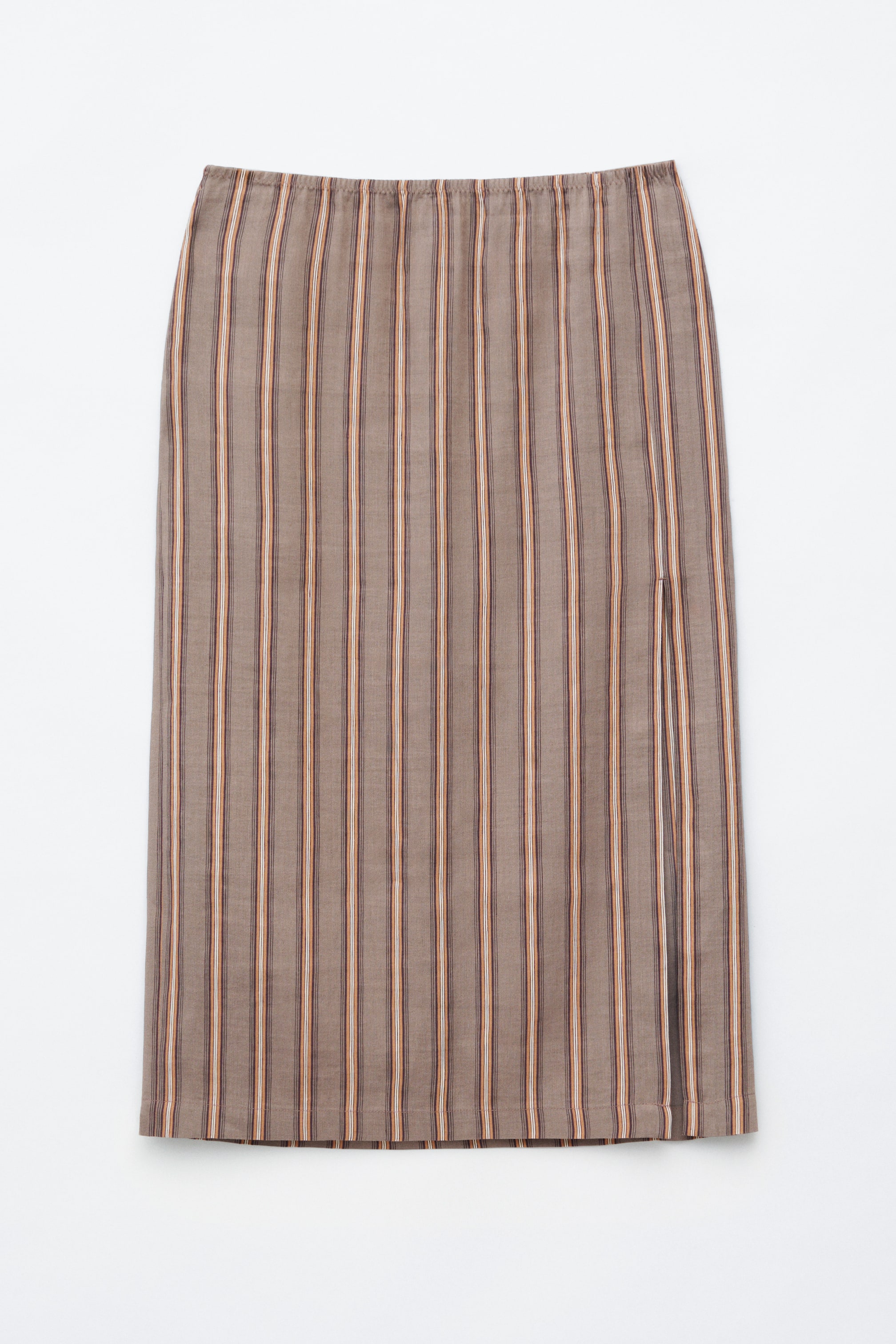 Größeres Bild ansehen: Midirock - Taupe/Gestreift - Ladies | H&M DE 1