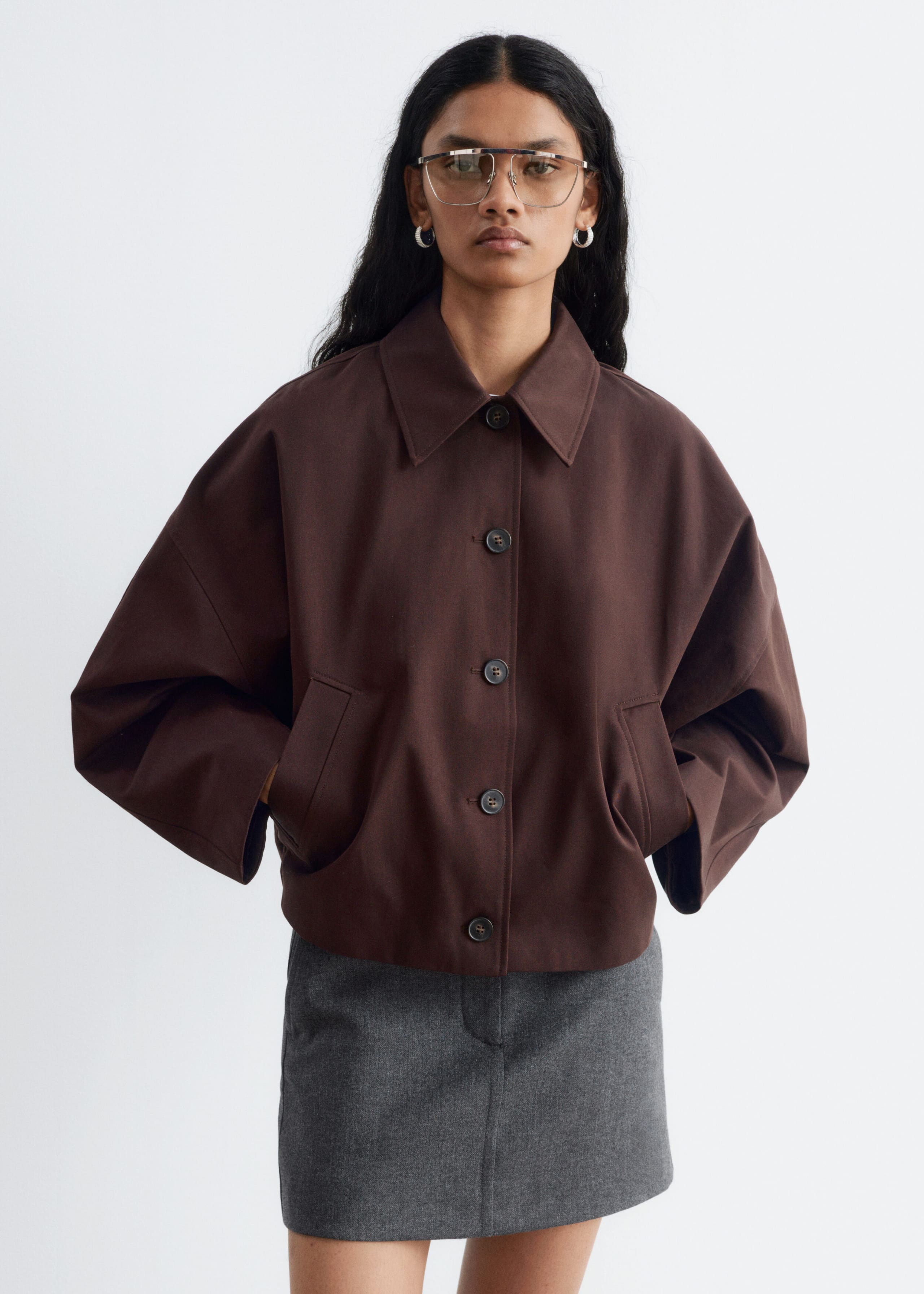 Boxy Jacket - Dark Brown - Still Life