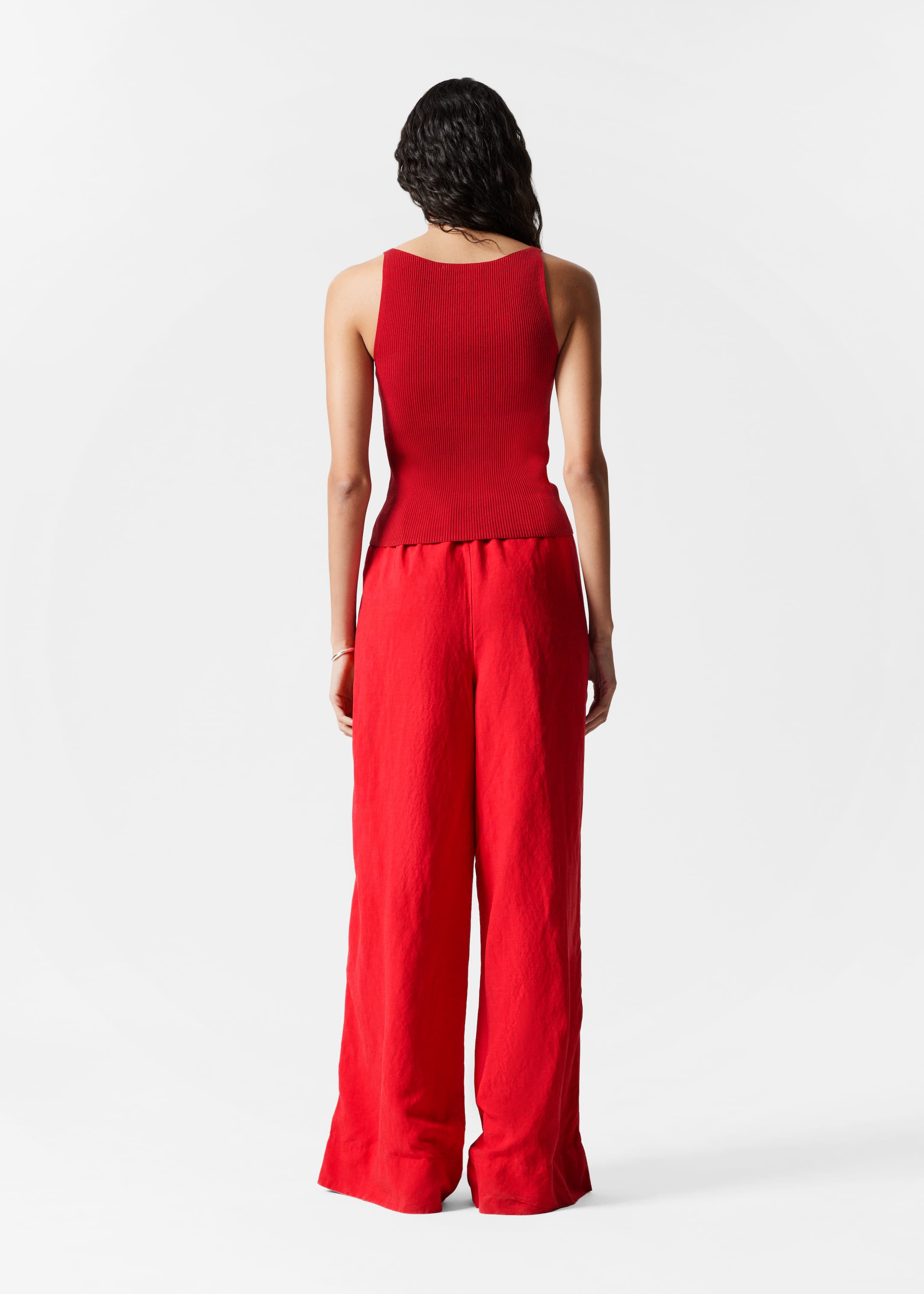 Grotere afbeelding bekijken: Relaxed Drawstring Trousers - Rood - DAMES | H&M BE 4