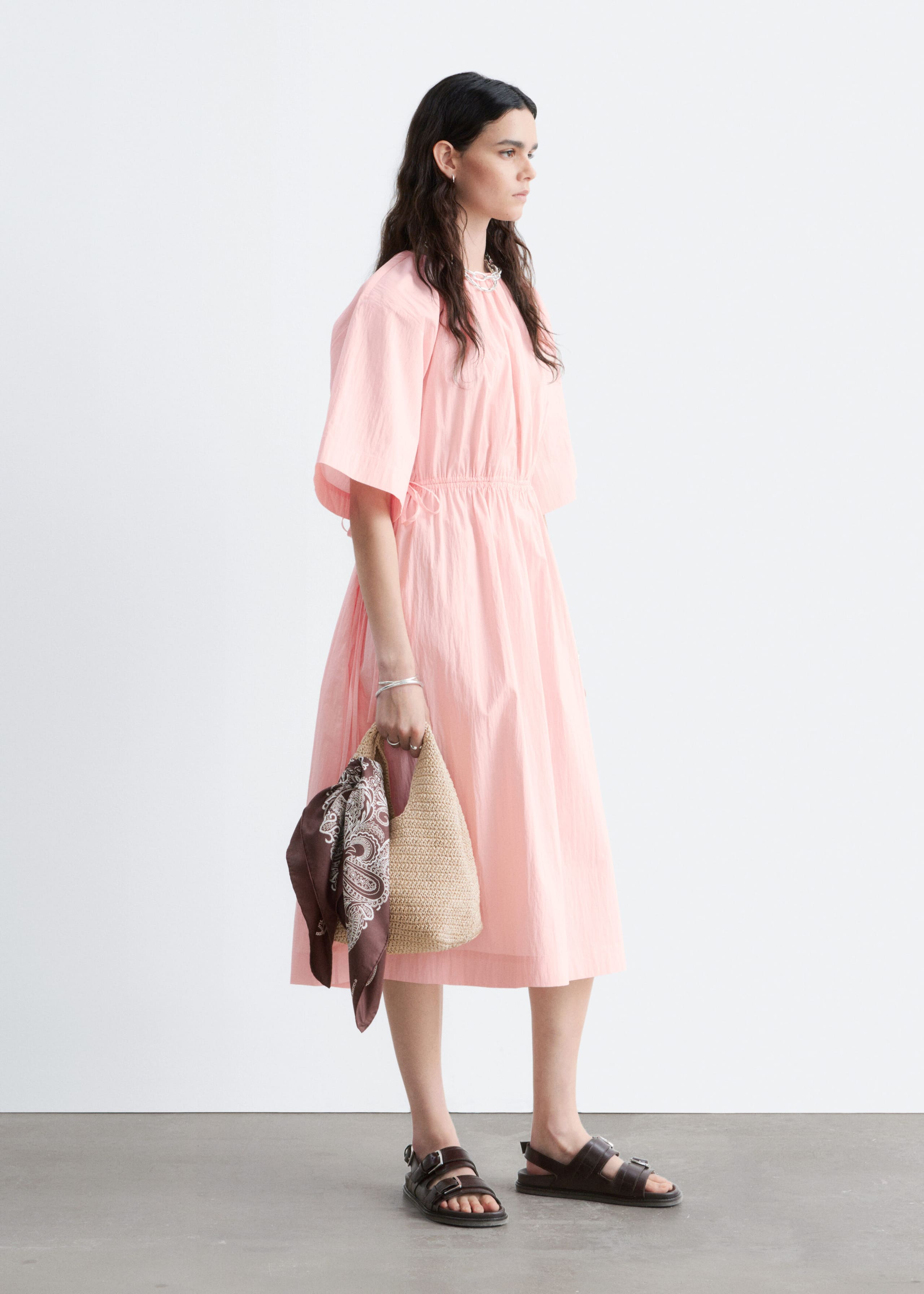 Image of Drawstring Midi Dress