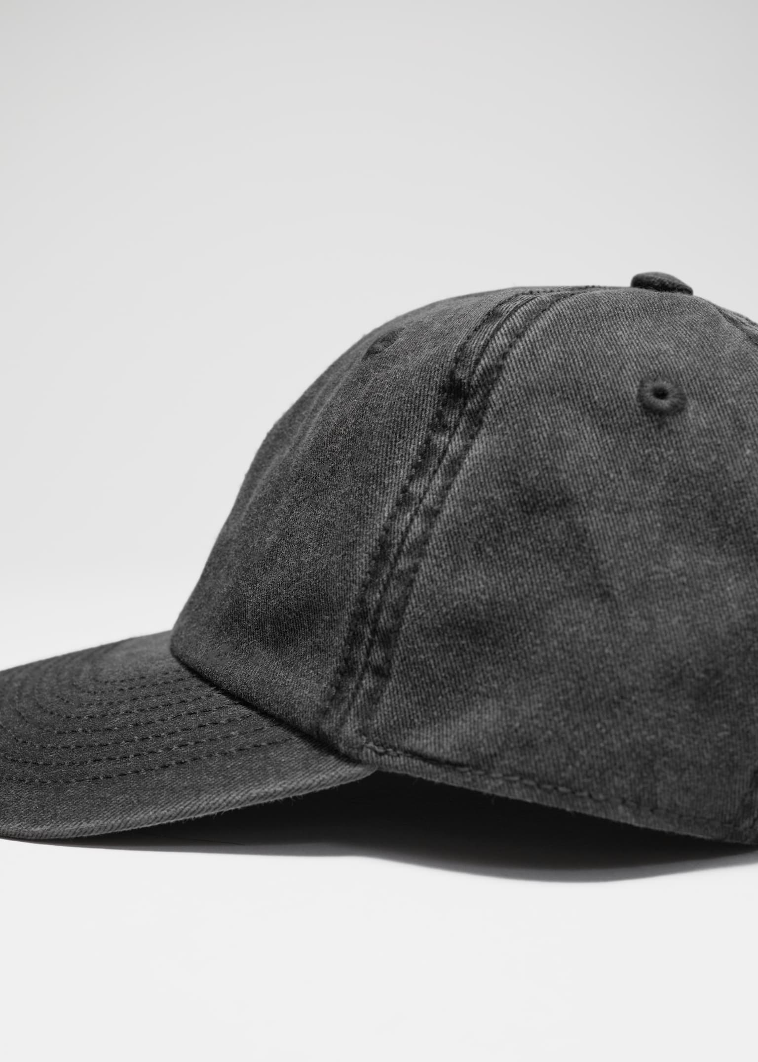 Denim Baseball Cap - Washed black - 2