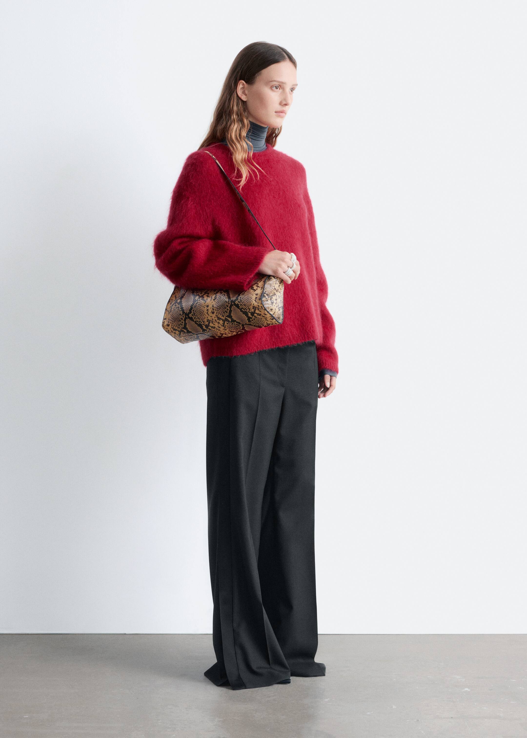 Προβολή μεγαλύτερης εικόνας: Πουλόβερ από μείγμα μοχέρ με βουρτσισμένη υφή - Βαθύ Κόκκινο | H&M GR 4