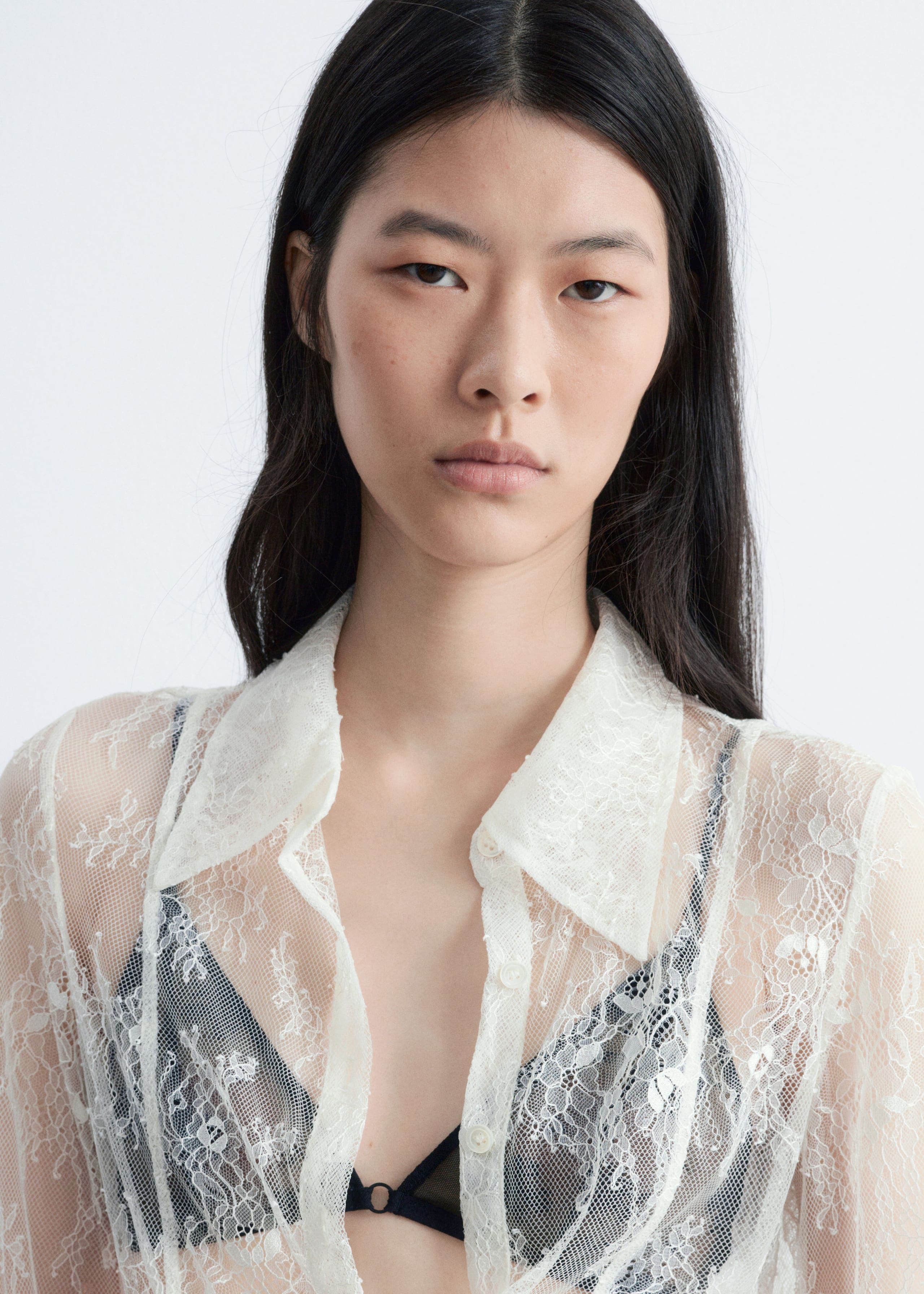 Image of Tapered Lace Shirt