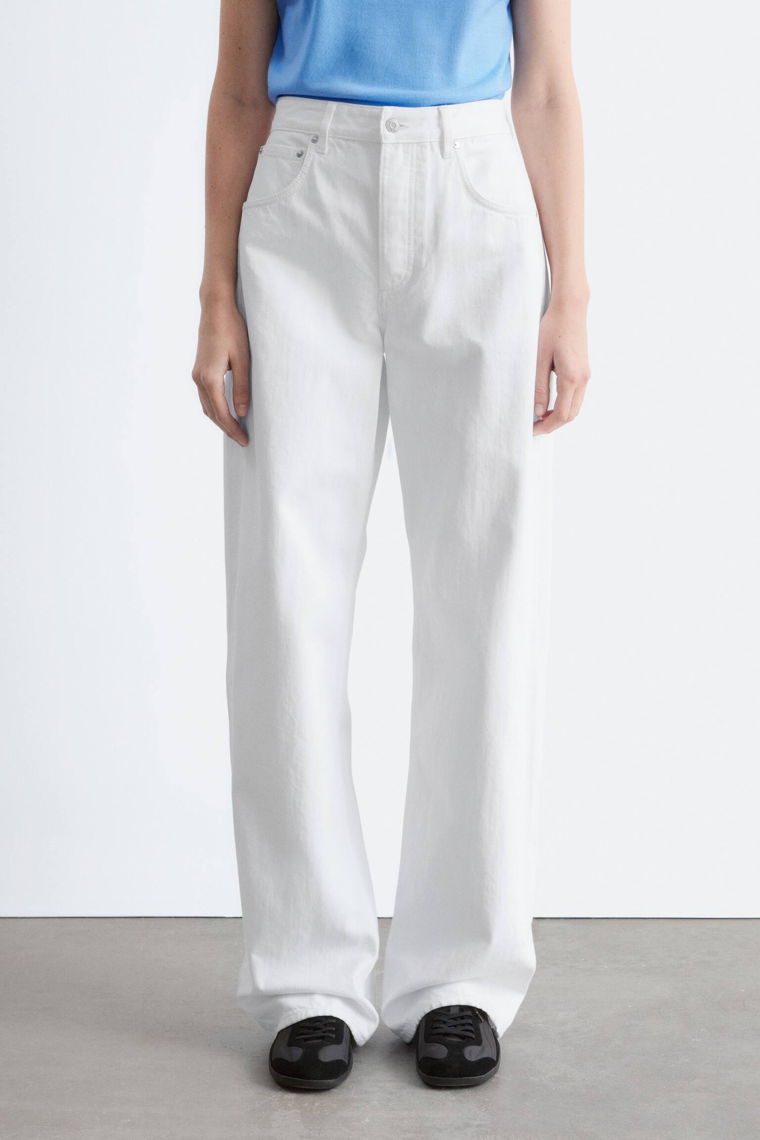 Barrel-Leg Jeans-Бял - 4