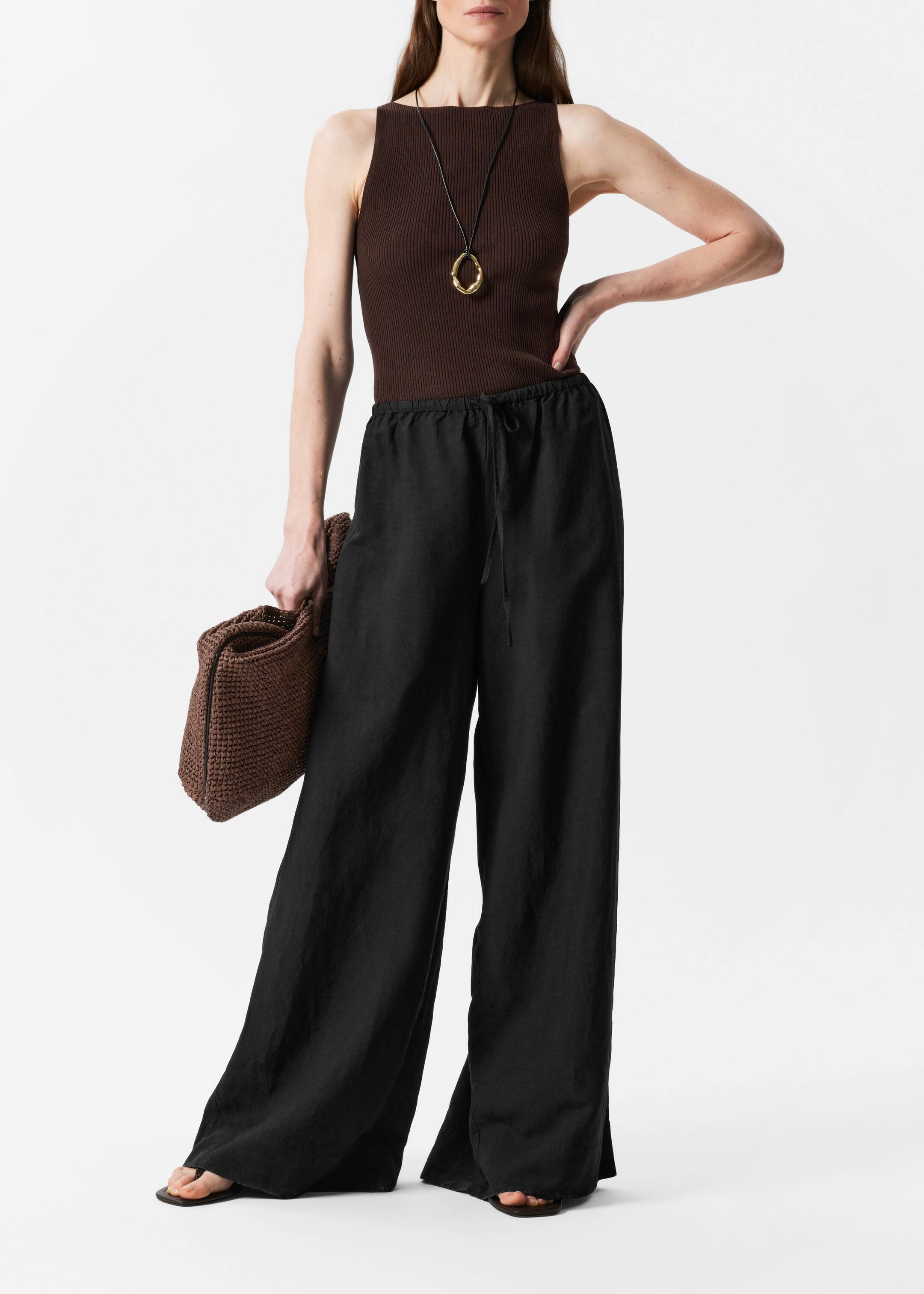 Agrandir l'image: Pantalon décontracté à cordon de serrage - Noir - FEMME | H&M BE 2
