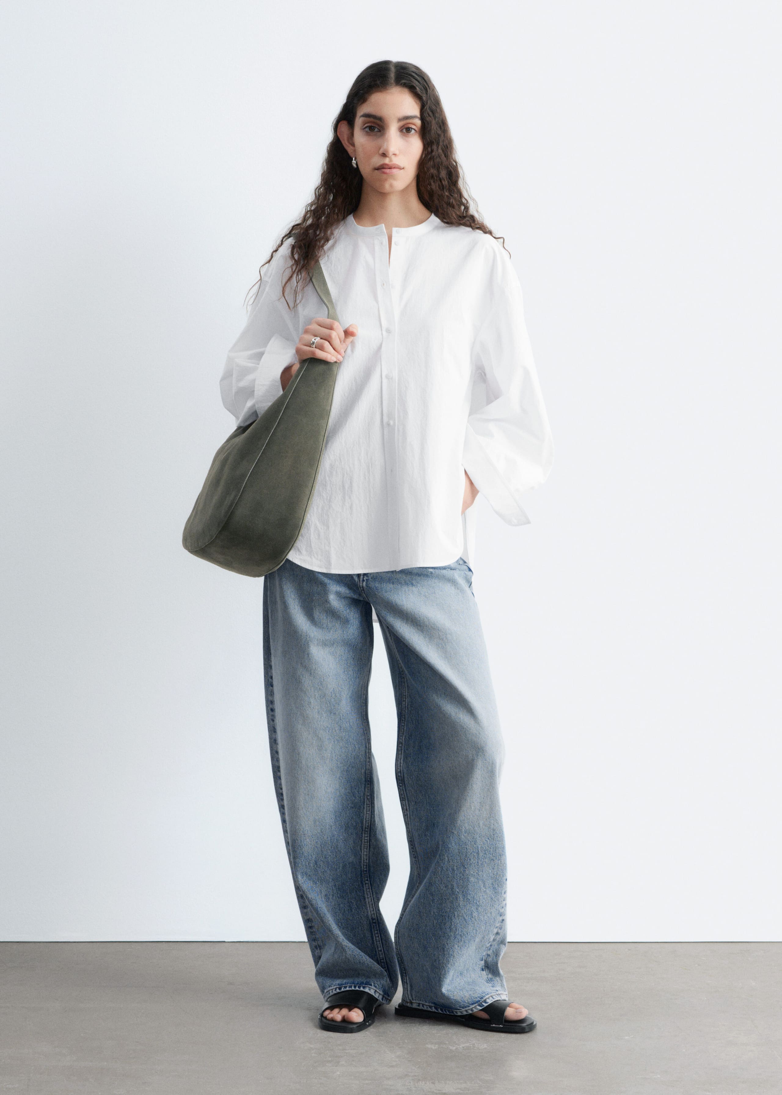 Hemd mit Oversized-Passform aus Baumwolle - Weiß - Lookbook