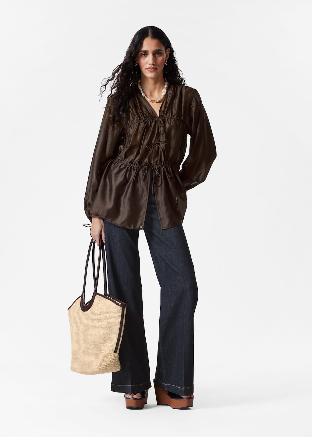 Image of Blusa con ruche e coulisse