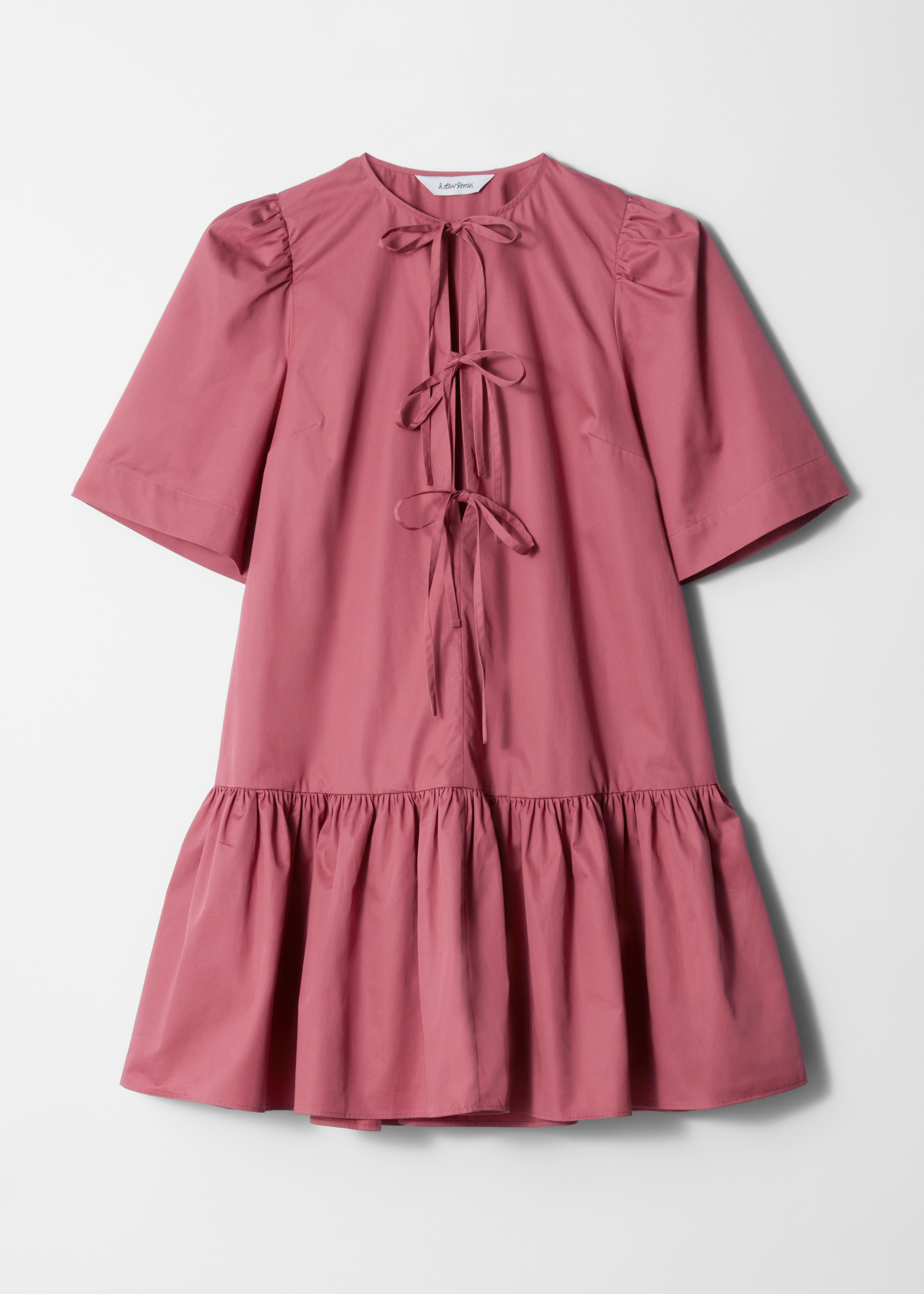 Minivestido peplum - Rosa oscuro/Rojo/Rayas amarillas/Blanco