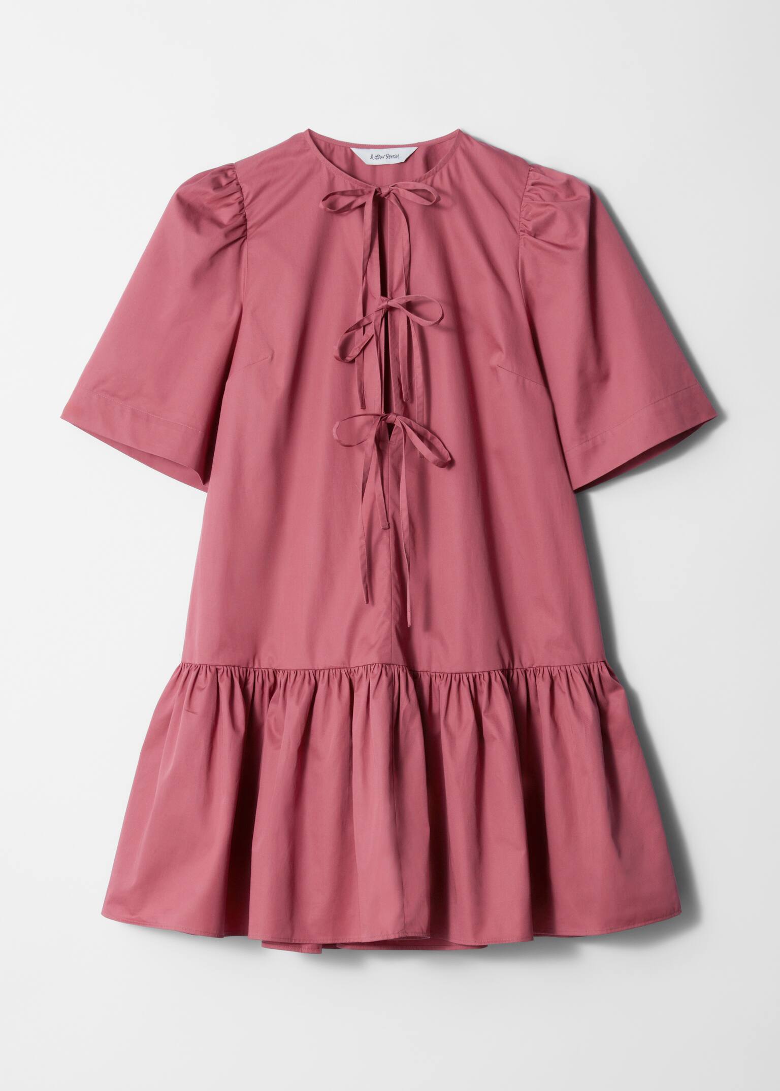 Minivestido peplum - Rosa oscuro/Rojo/Rayas amarillas/Blanco - 2