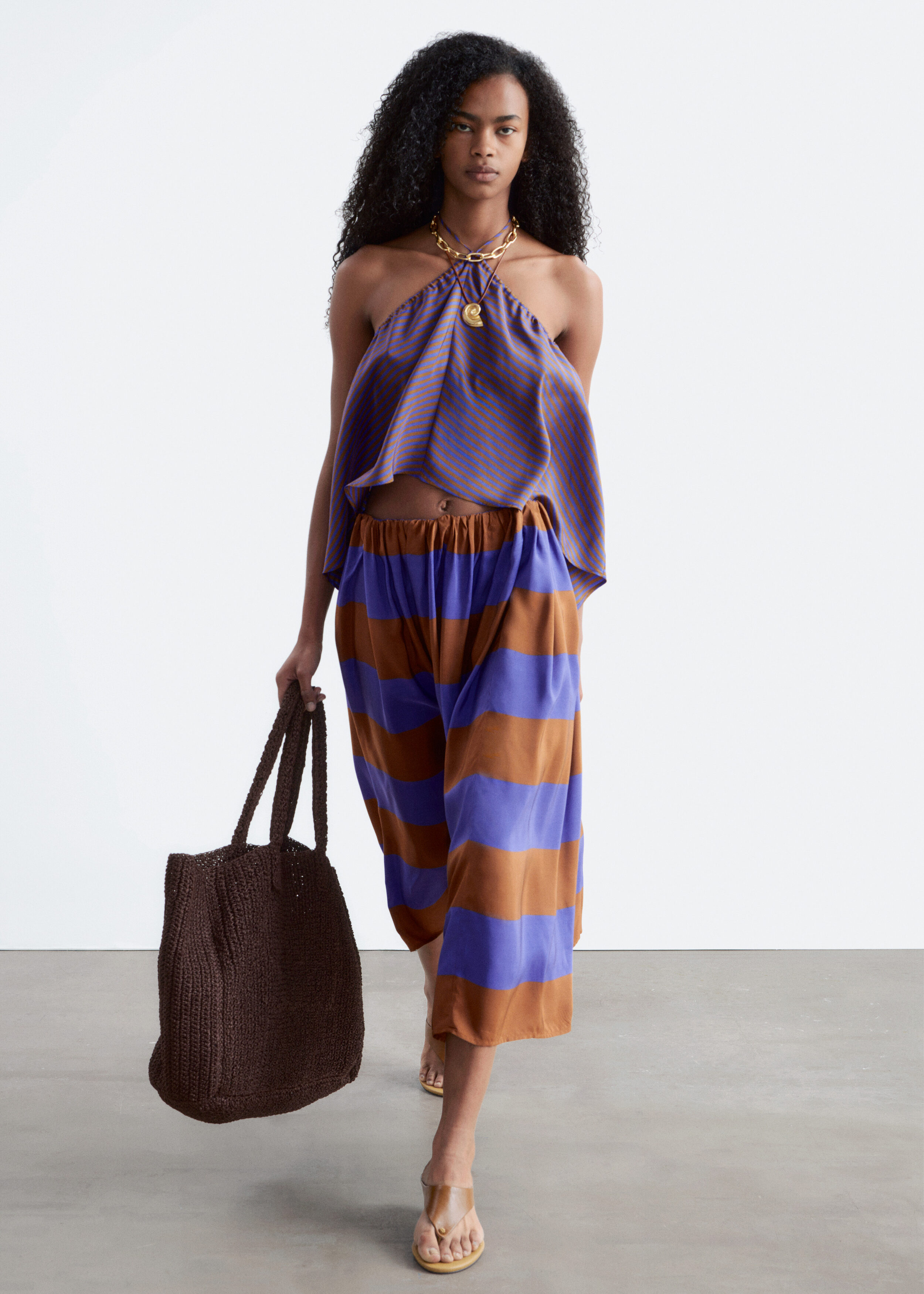 Silk Midi Skirt - Brown/Purple - Midi skirts | & Other Stories DK