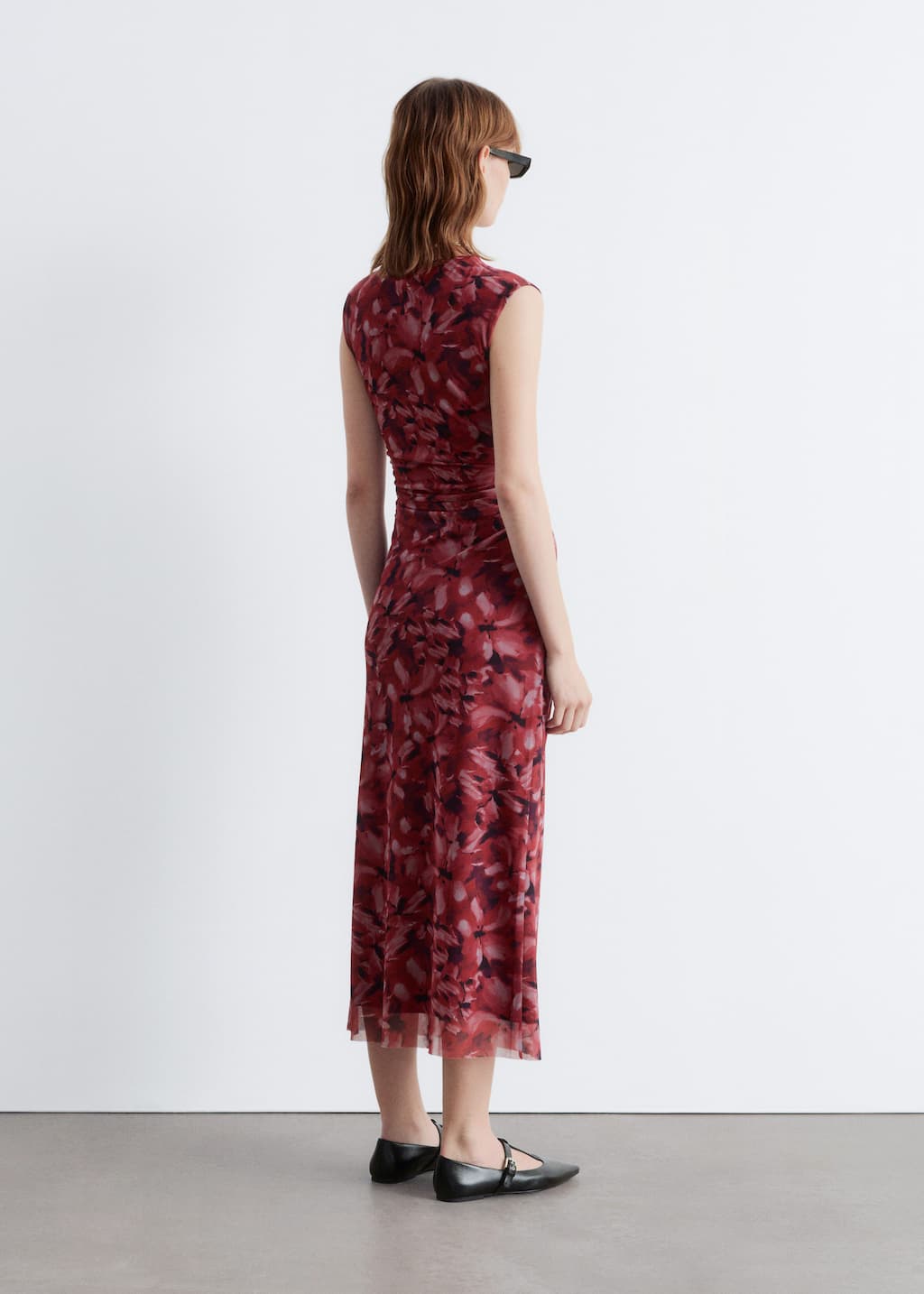 Image of Draped Sleeveless Midi Dress