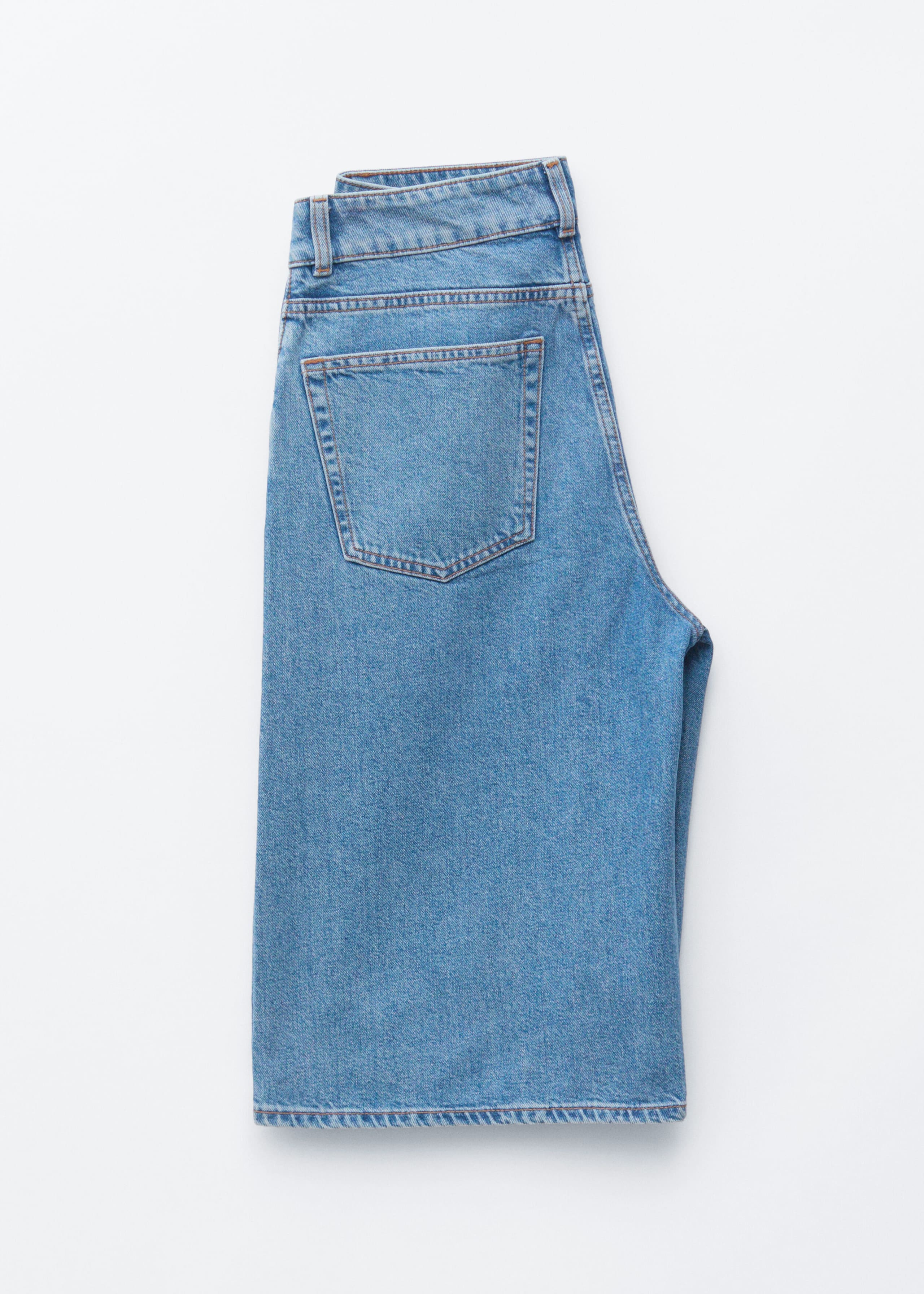 Denim Knee-Length Shorts - Mid Blue - Still Life