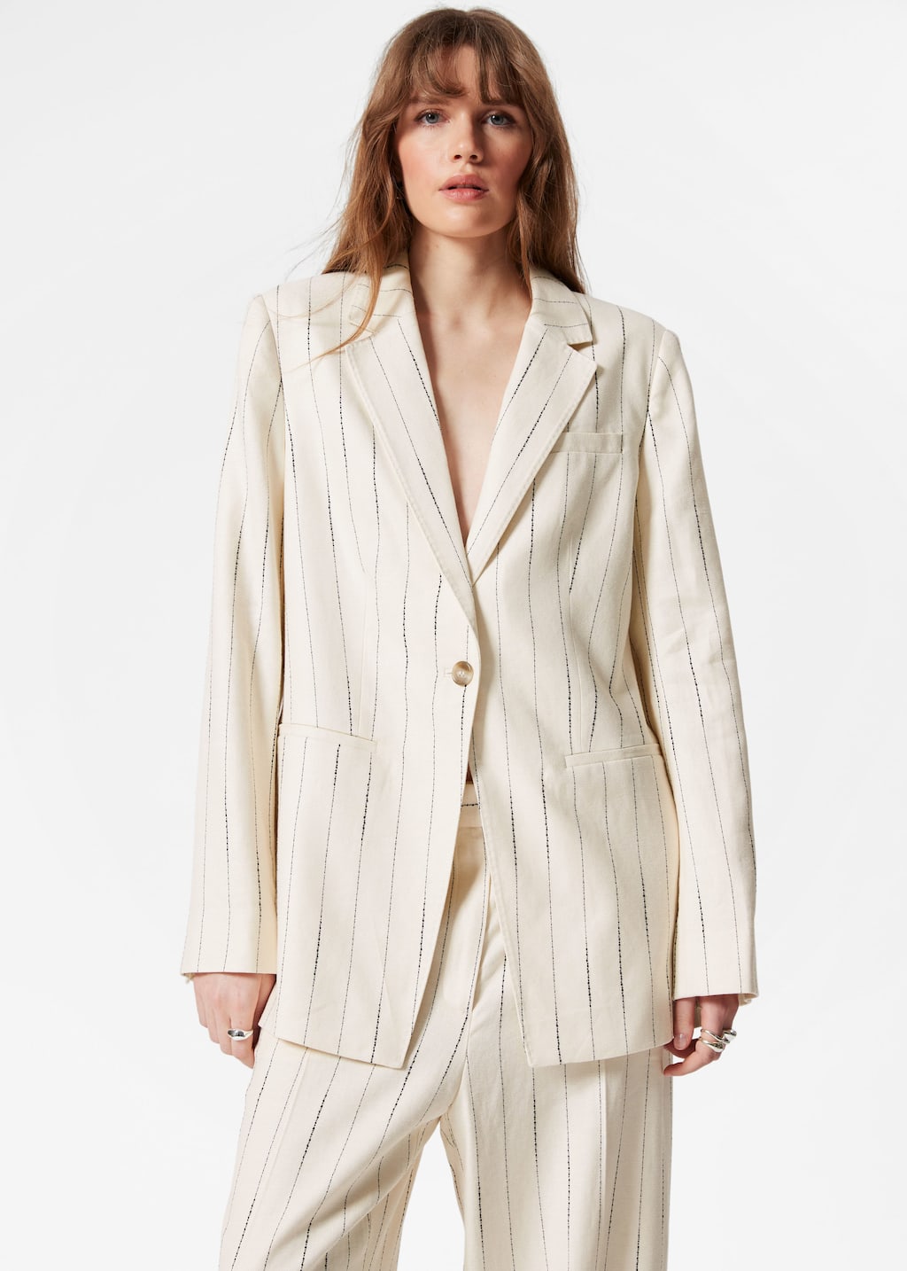 Image of Blazer décontracté à boutonnage simple