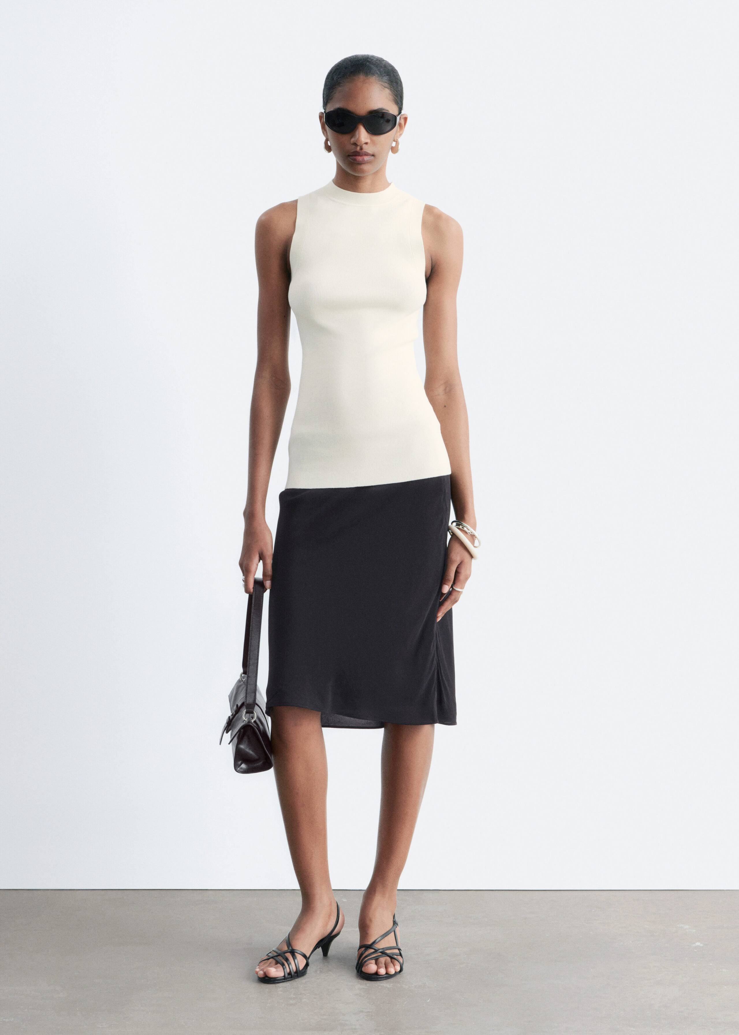 Ribbed Tank Top - Off White - Lookbook