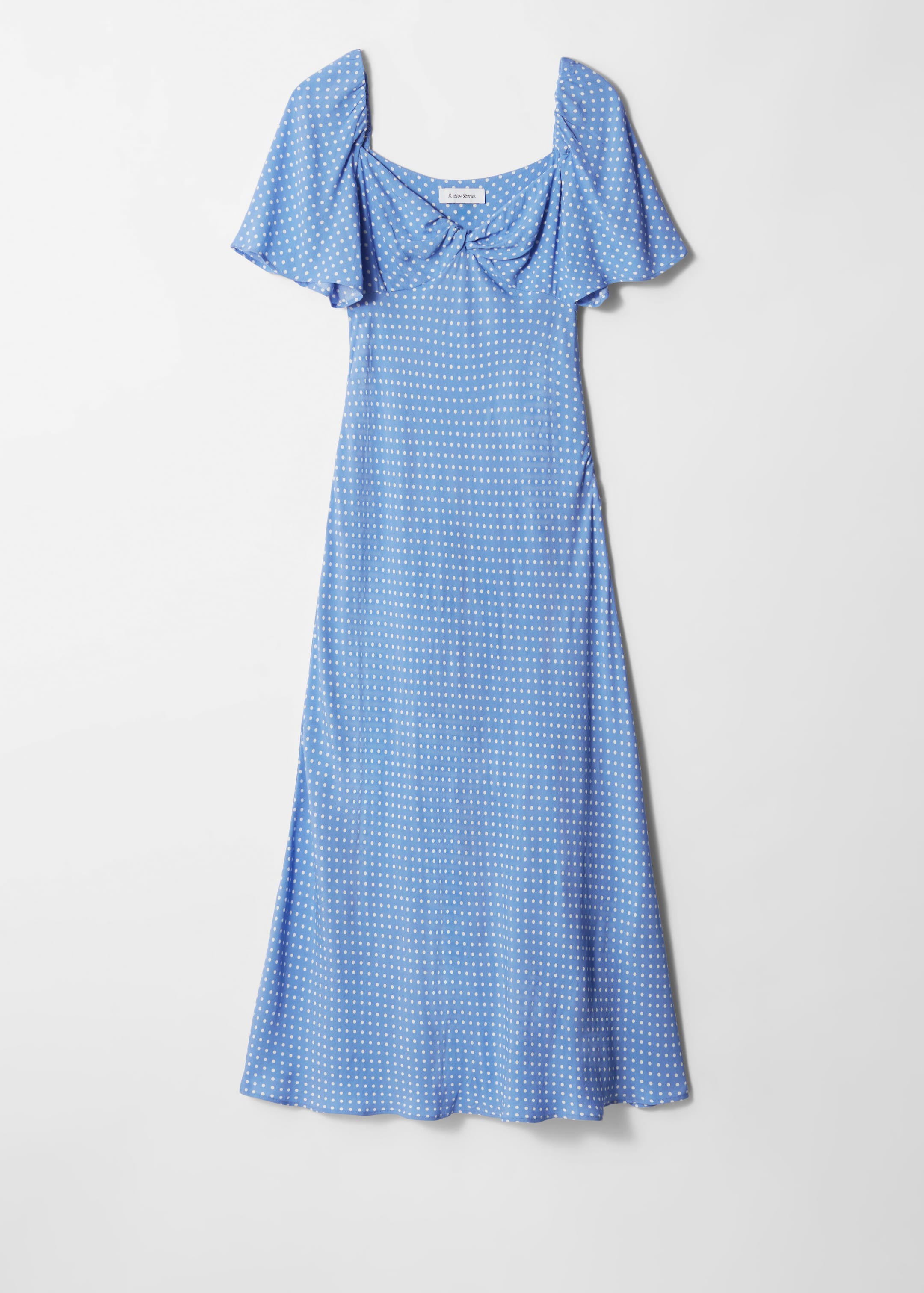 Größeres Bild anzeigen: Midikleid mit Volantärmeln - Hellblau mit Polka-Dots - Ladies | H&M AT 5