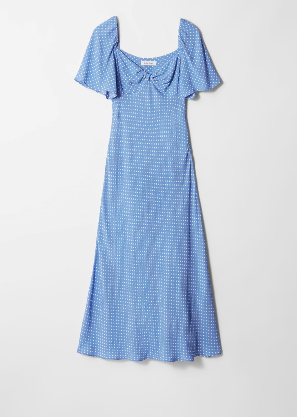 Vestido midi con mangas abullonadas - Floral azul marino/blanco - Bodegón