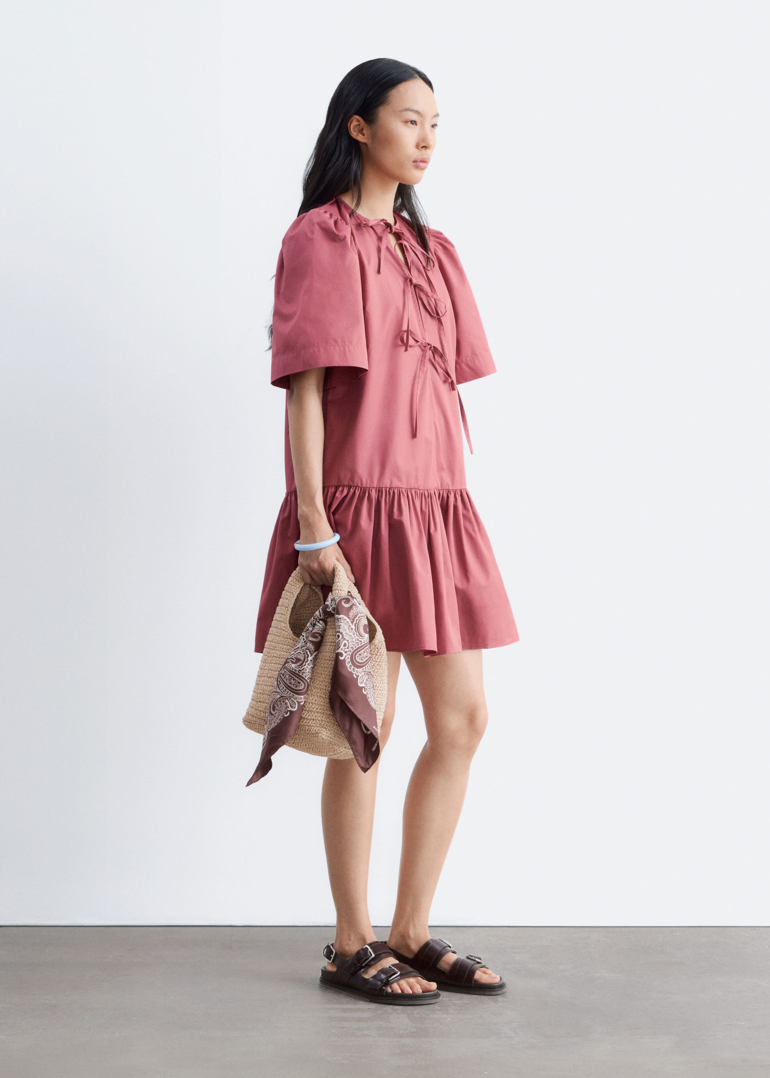 Peplum Mini Dress - Dark Pink - Lookbook