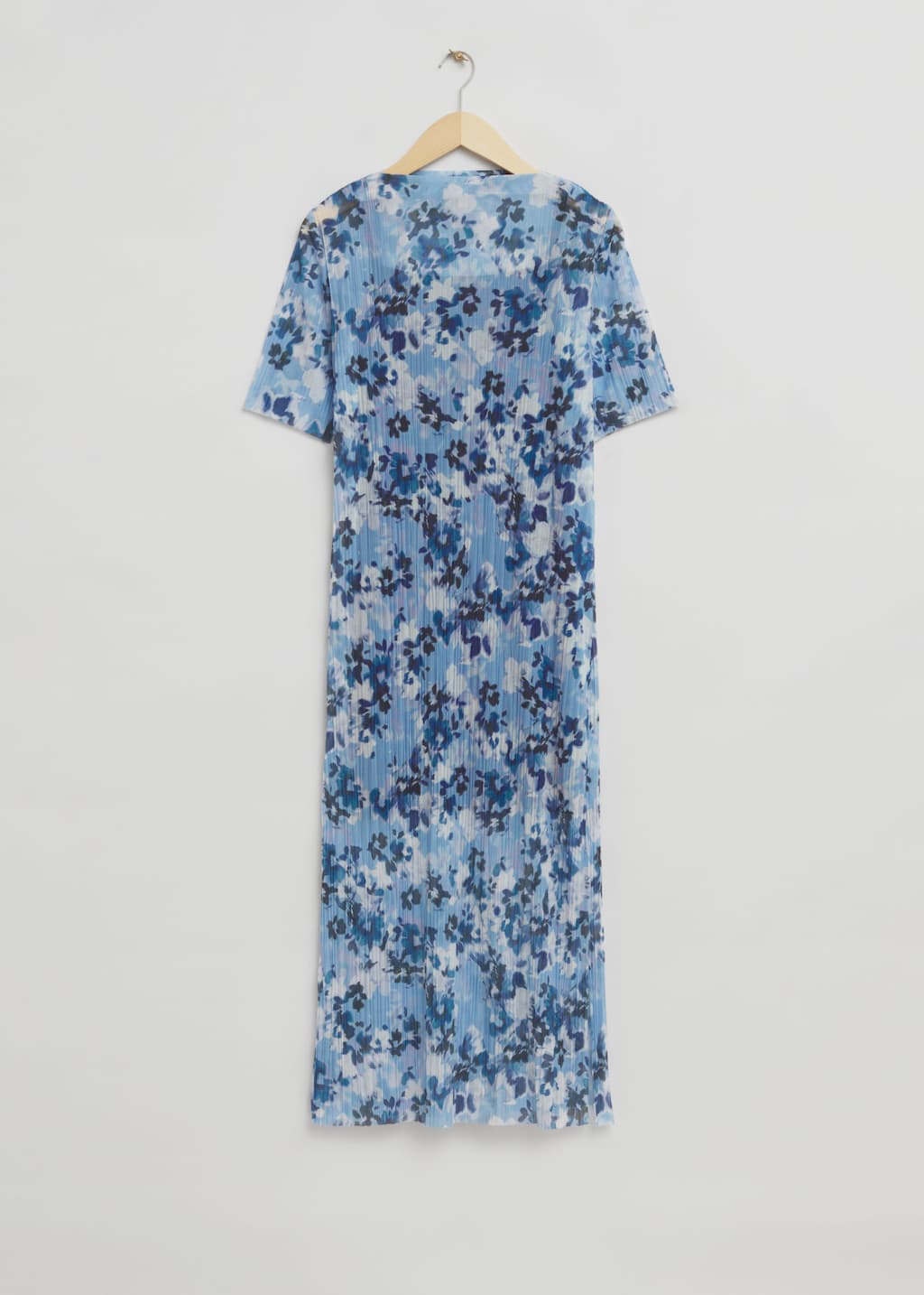 Robe midi imprimée à découpes laser - Imprimé floral bleu clair - Still Life