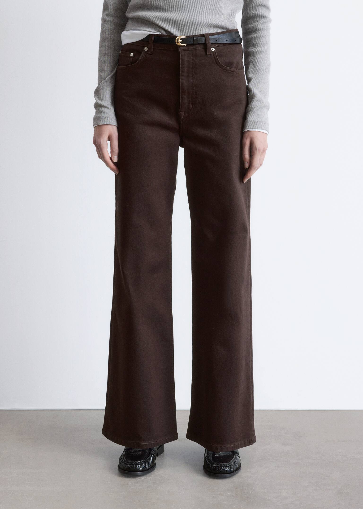 Wide-Leg Jeans - Dark Brown/Blue/Dark Blue/Dark Red/Mid Blue Wash/Light blue/Black/Medium Blue - 6