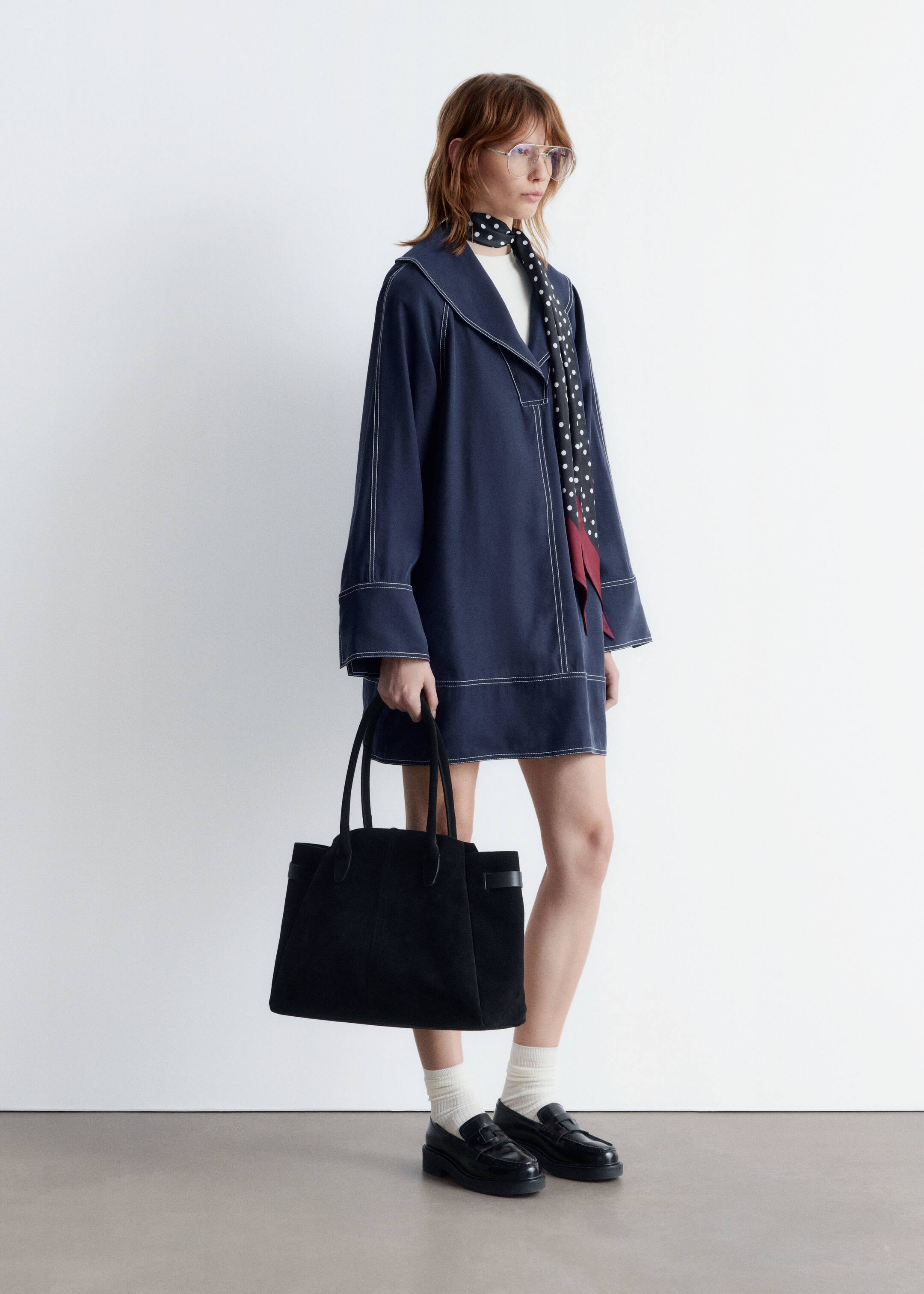 Ingrandisci l'immagine: Sailor-Collar Mini Dress - Navy Blue - DONNA | H&M CH 5