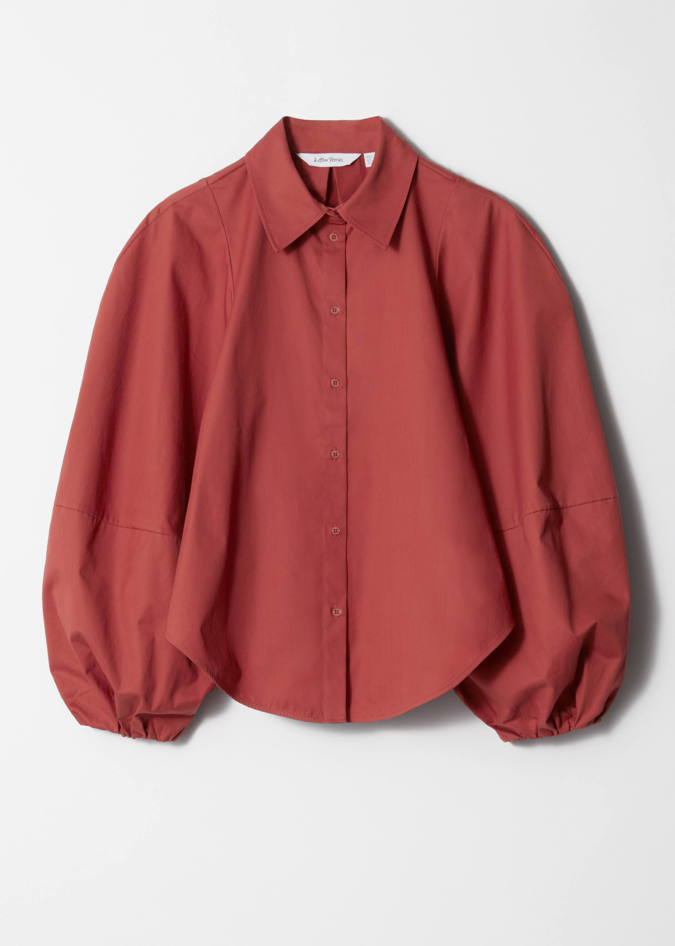 Grotere afbeelding bekijken: Volumineuze blouse met ballonmouwen - Donkerrood - DAMES | H&M NL 7