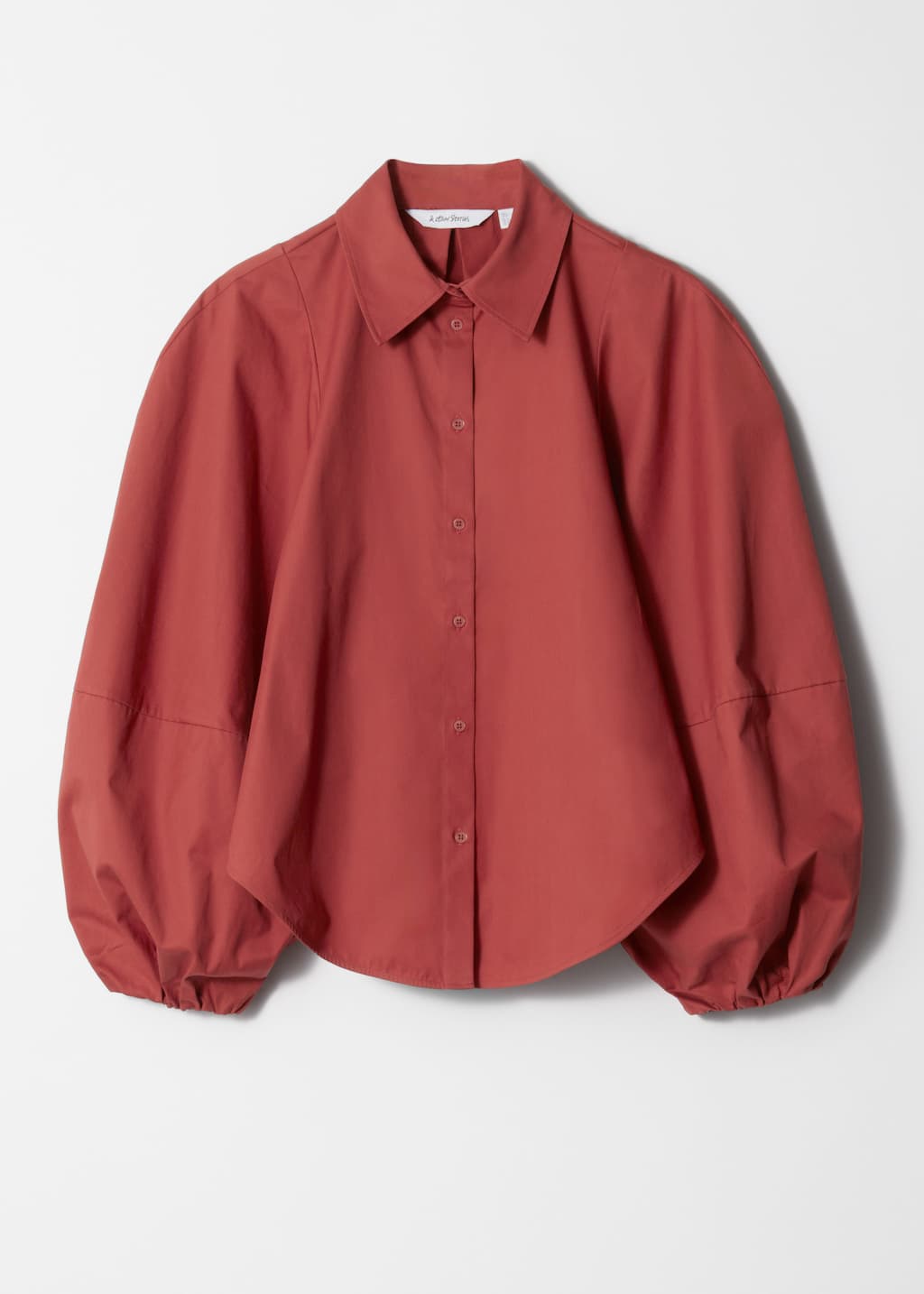 Image of Voluminous Balloon-Sleeve Blouse