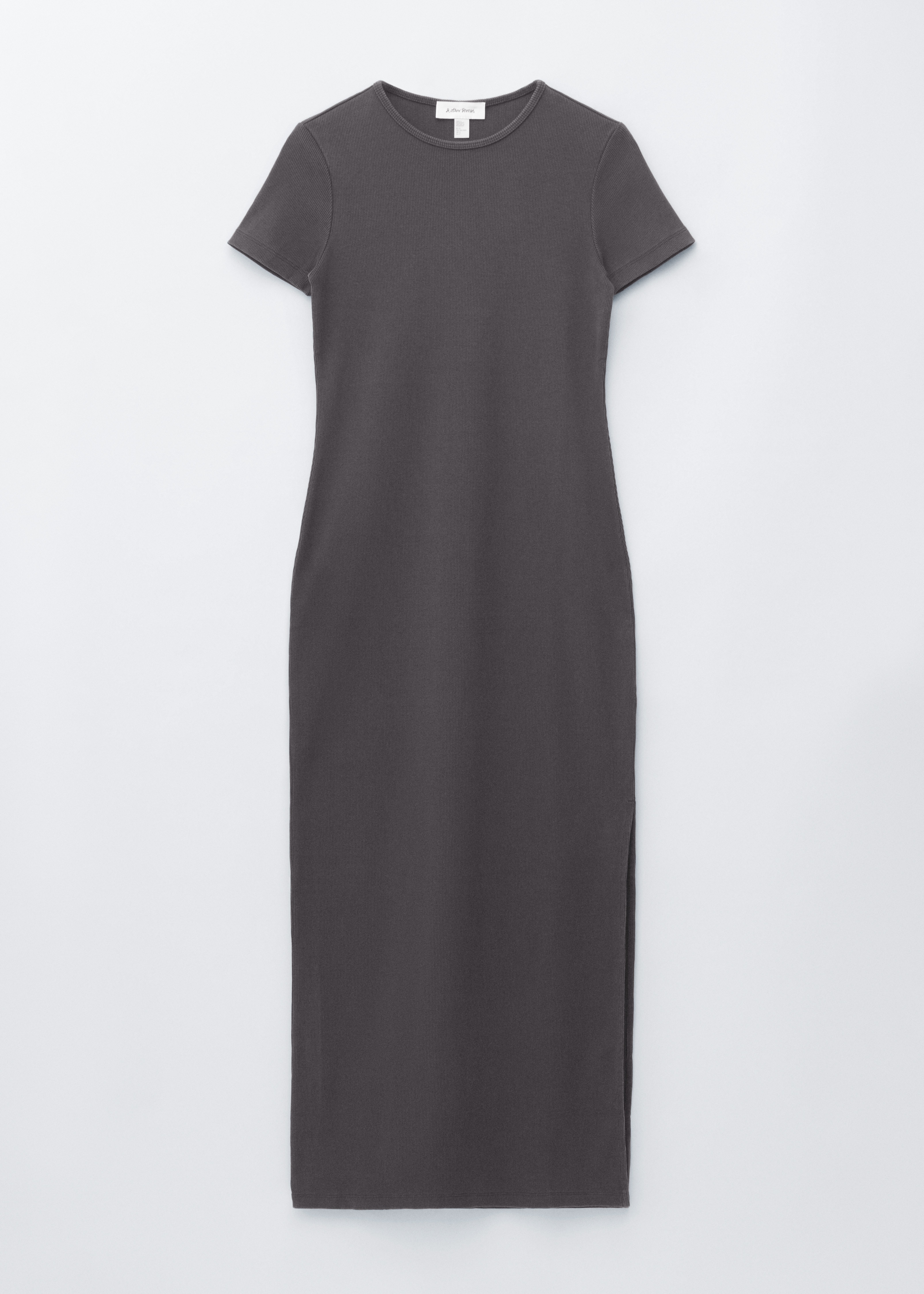 Midikjole i jersey - Sort/Støvet salviegrøn