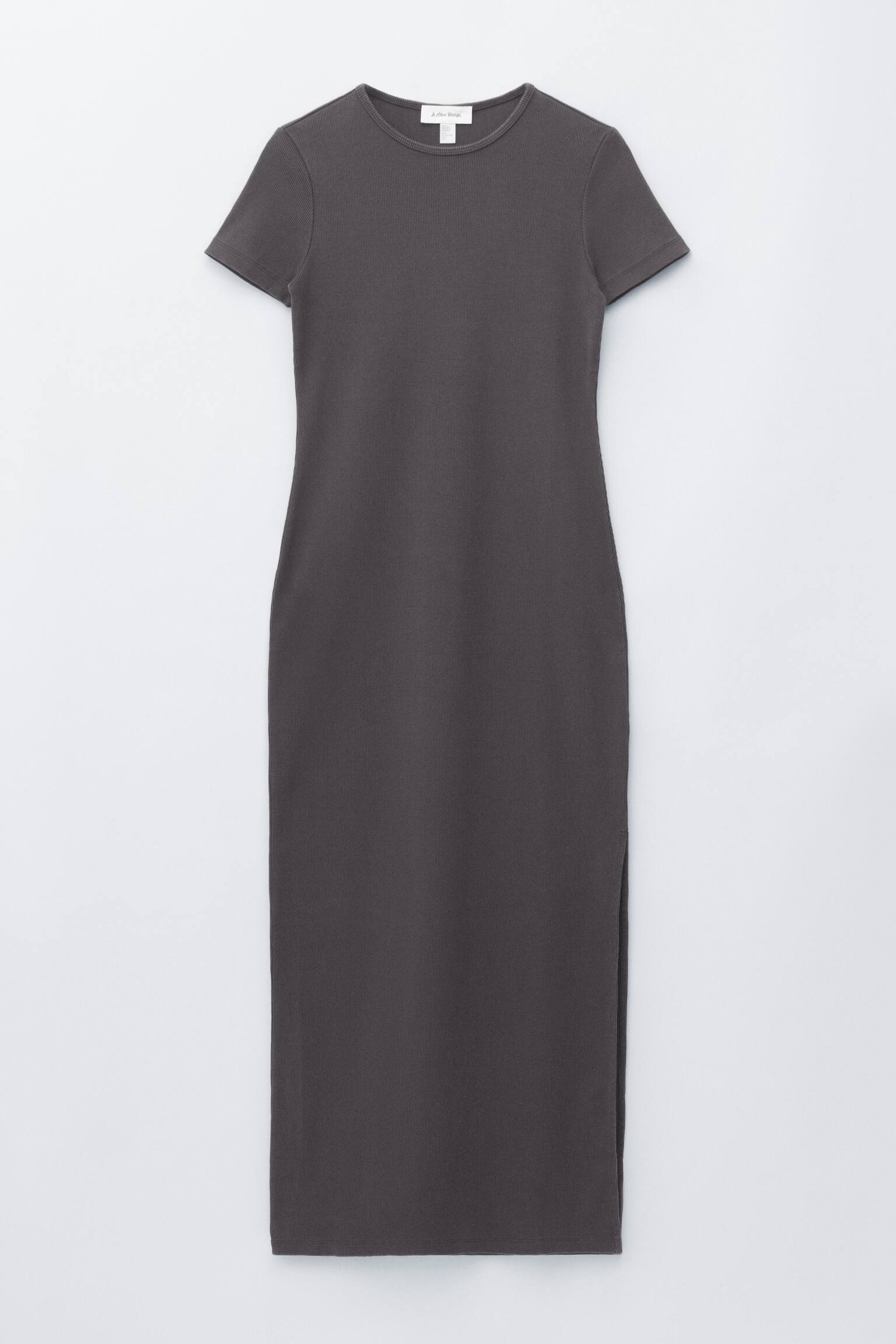 Robe midi en jersey - Noir/Vert sauge poudré - 1