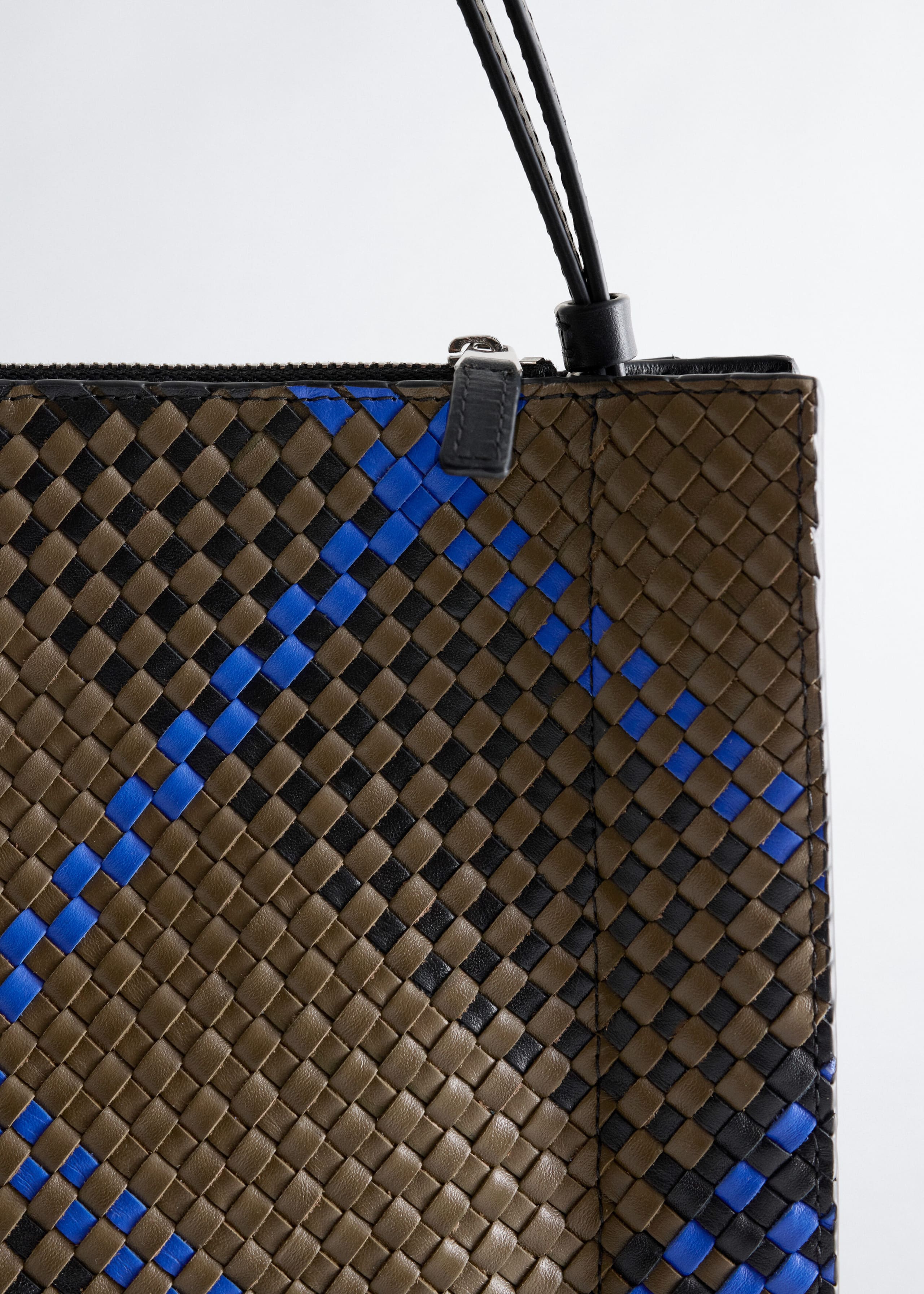 Braided Leather Crossbody Bag - Brown - Still Life