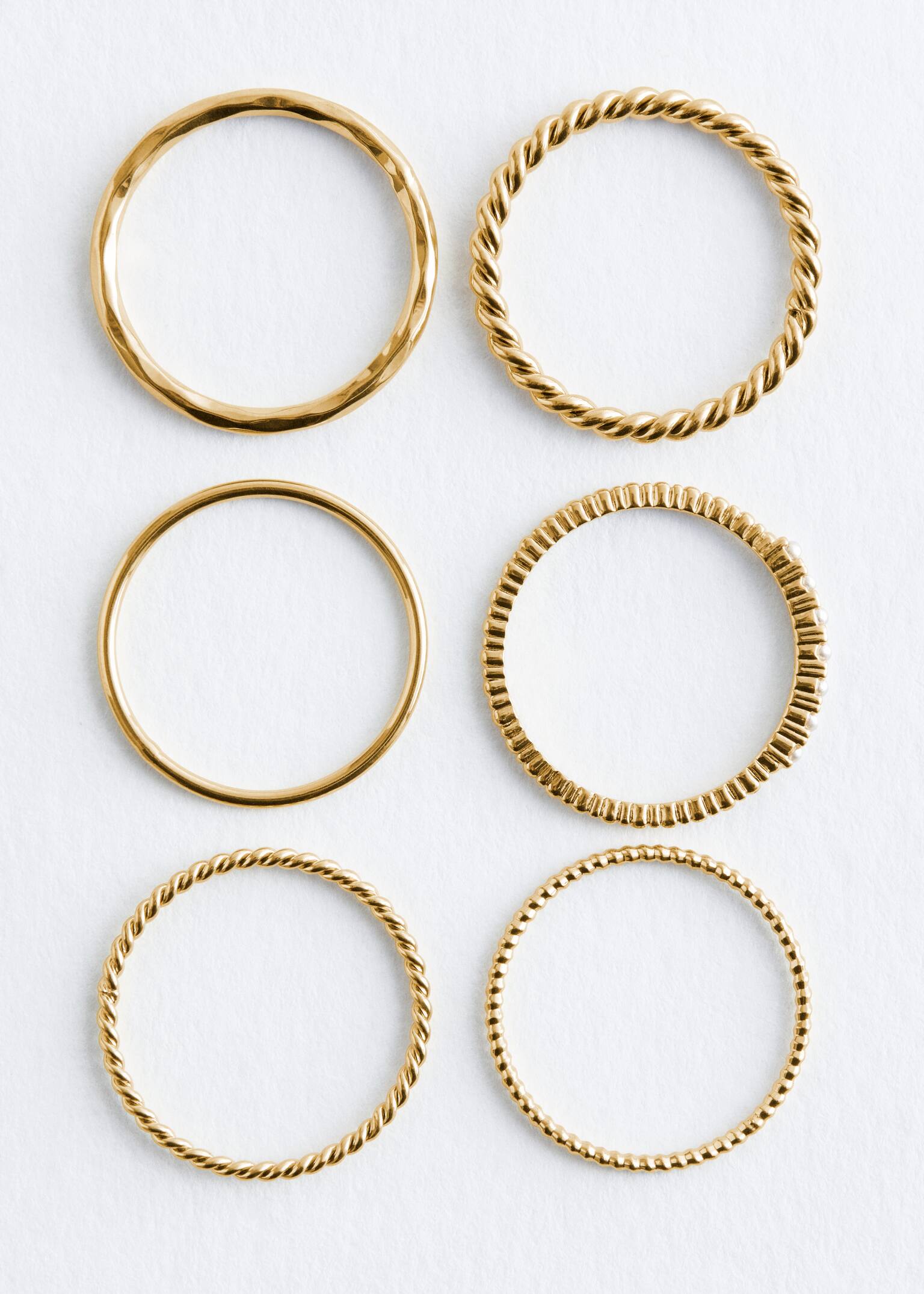 Gold-Tone Ring Set - זהב - 2