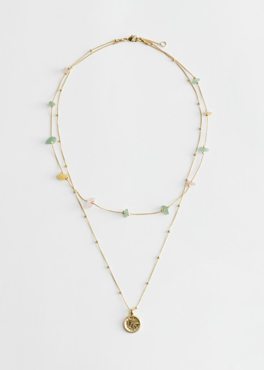 Layered Coin Pendant Necklace - Gold - Natura morta