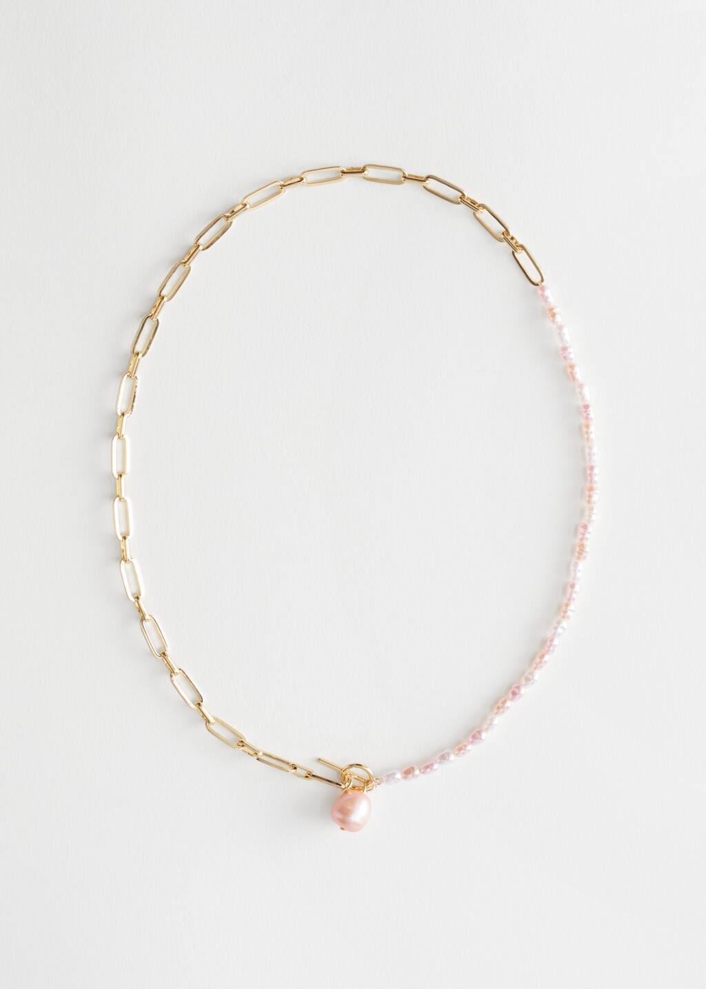 Pearl Charm Chain Necklace - Gold - Natura morta