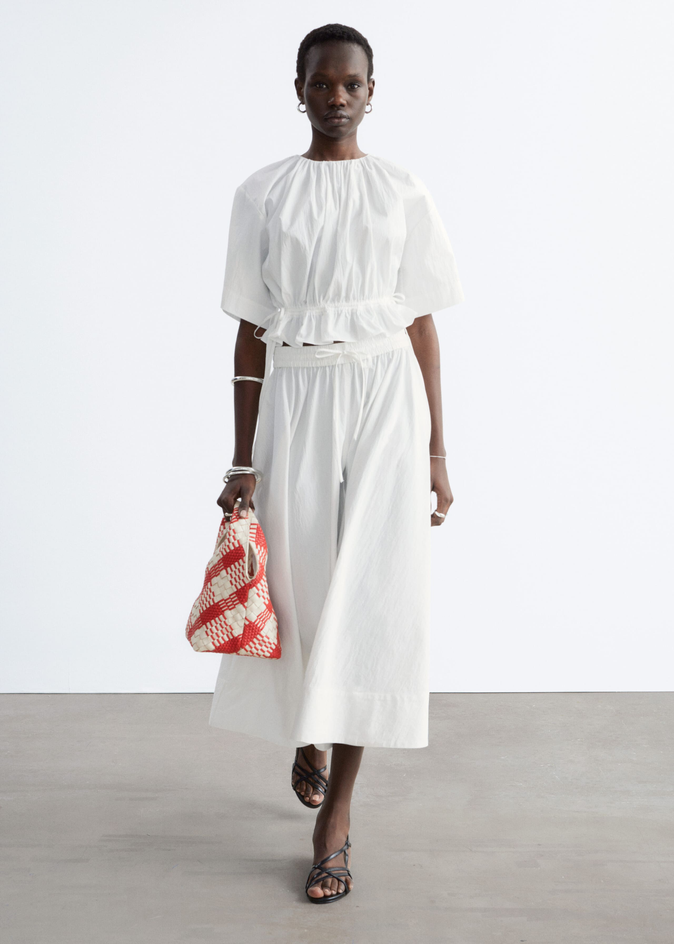 Drawstring Top - Red - Lookbook