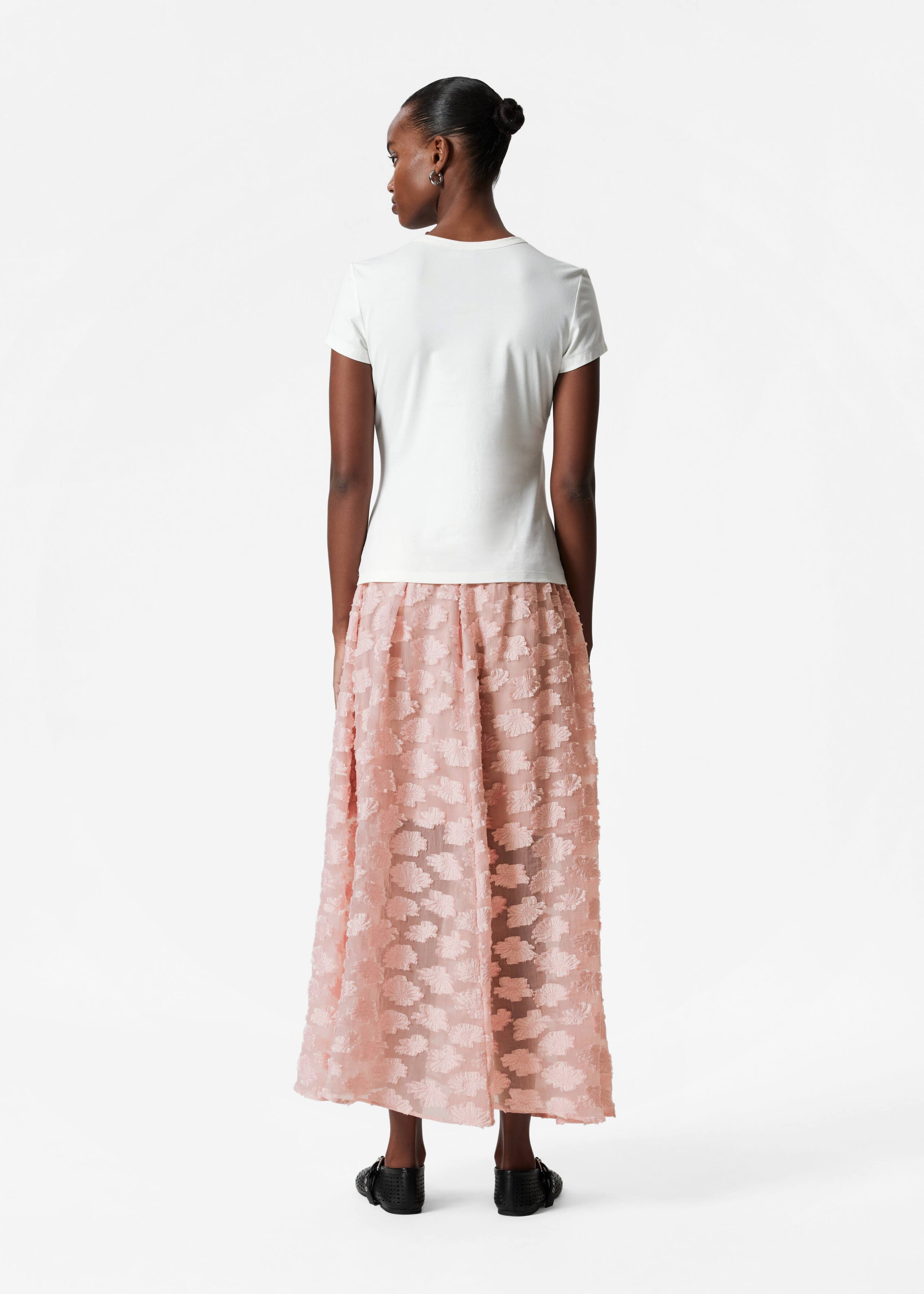 Floral-Appliqué Midi Skirt - Pink - Lookbook