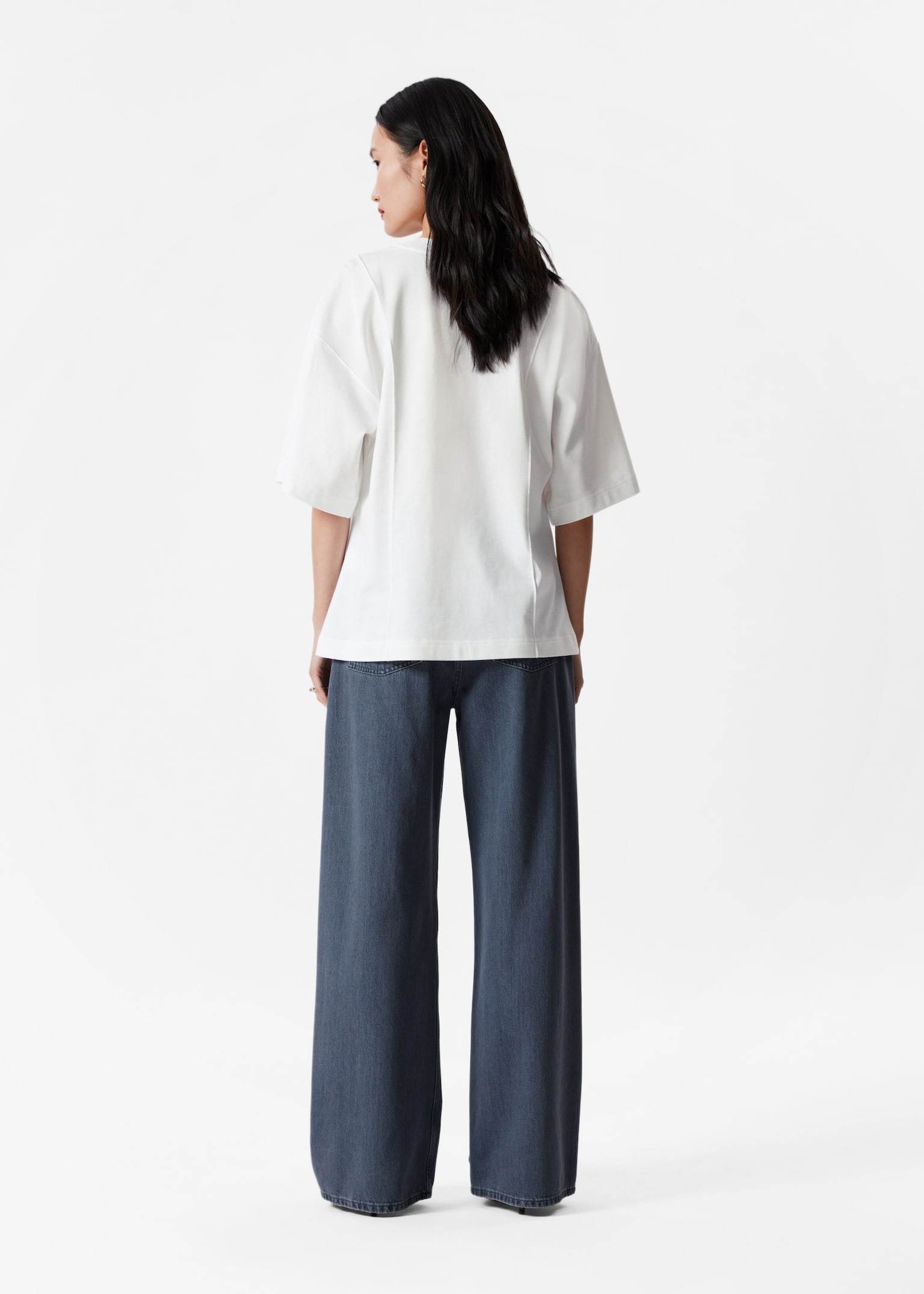Strukturalny T-shirt - Biały - 4