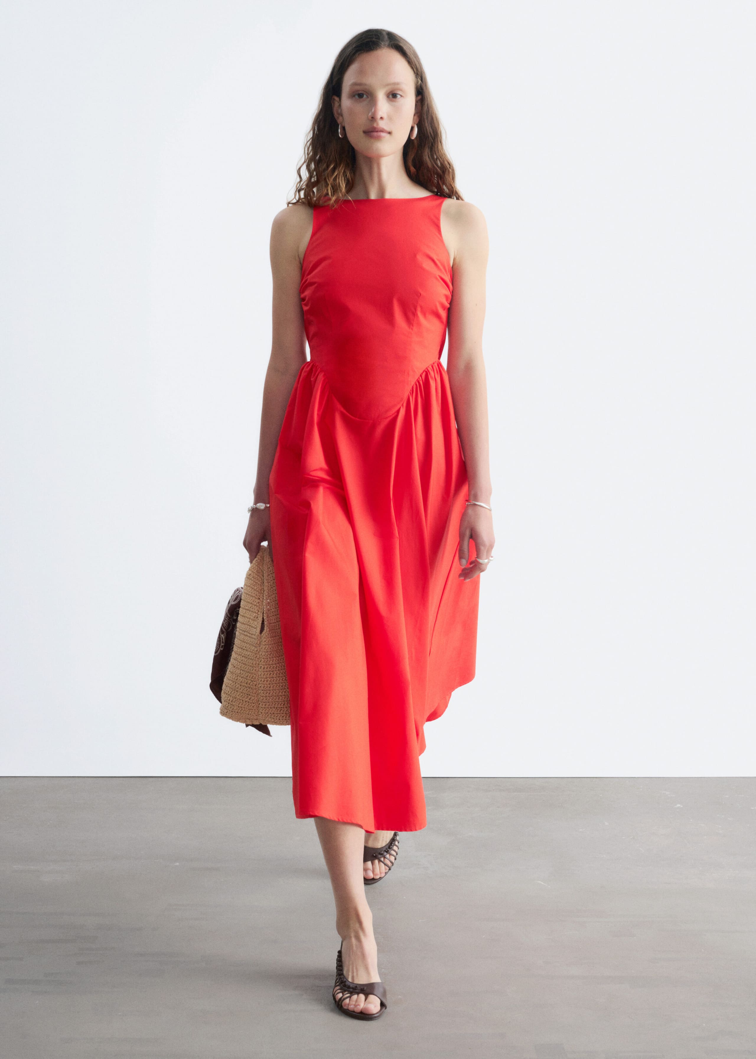 Midikleid mit Bindedetail hinten - Rot - Stillleben