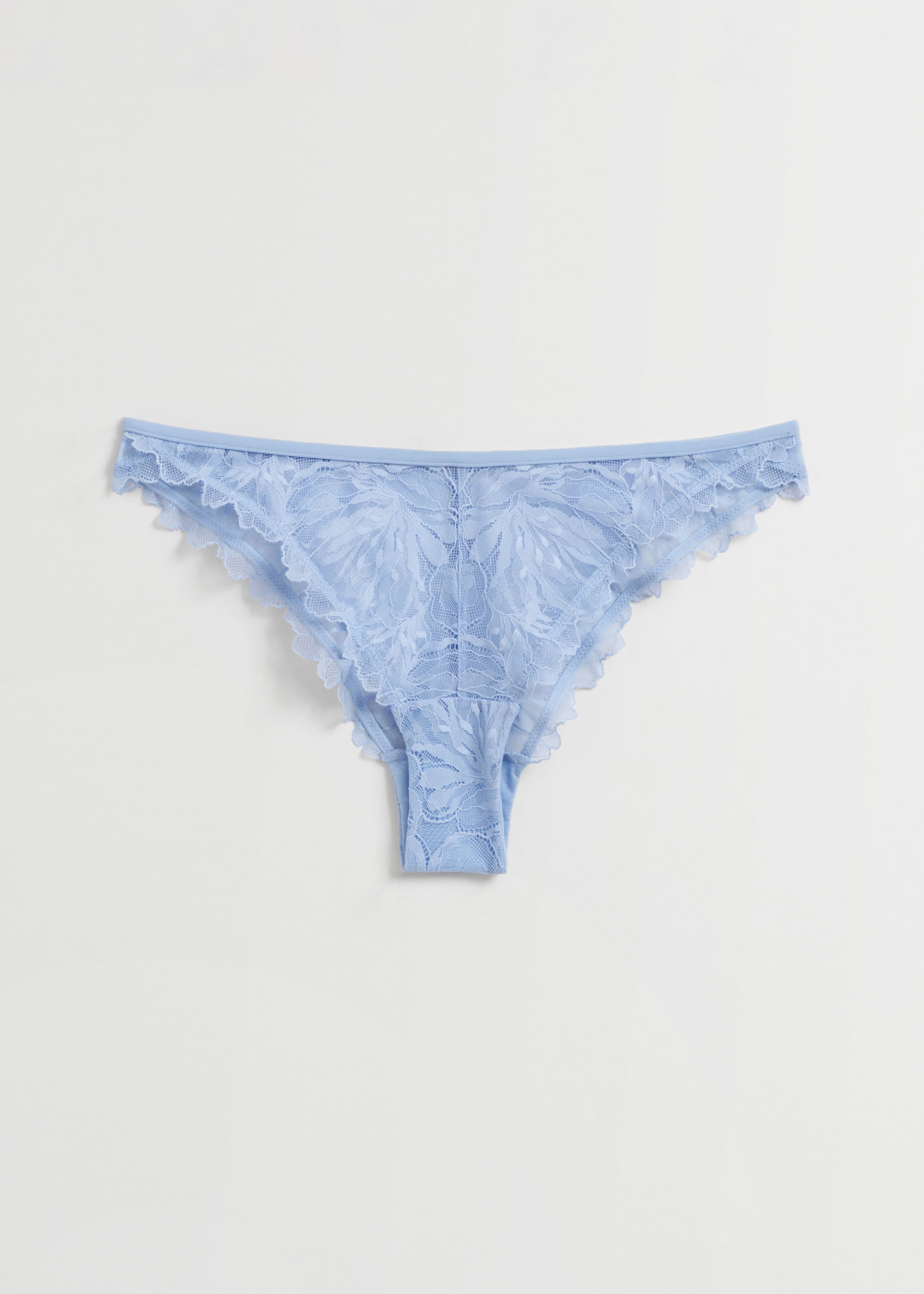 Floral Lace High-Leg Briefs - Light blue - Natura morta