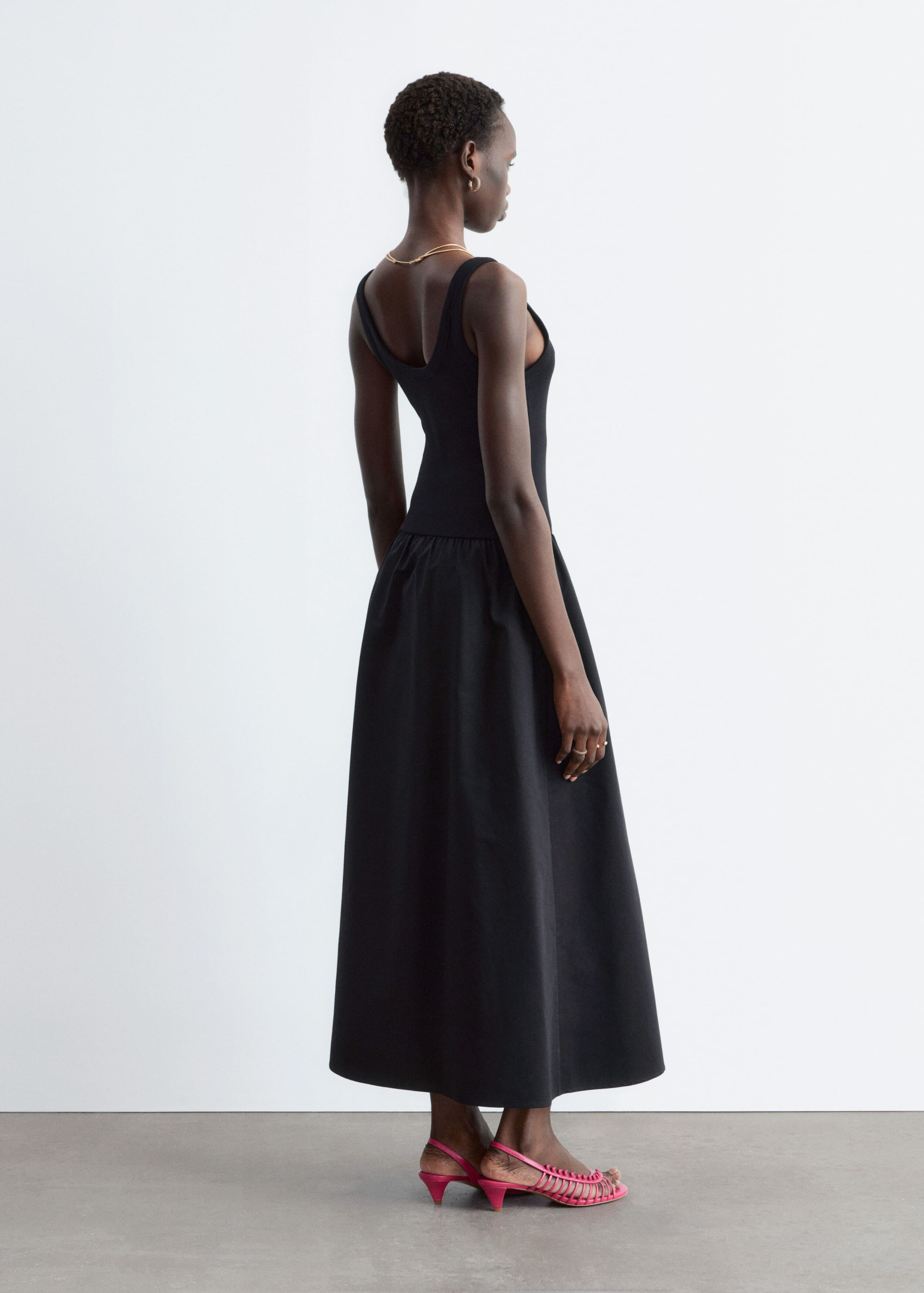 Cotton Rib Tank Midi Dress - Yellow - Lookbook