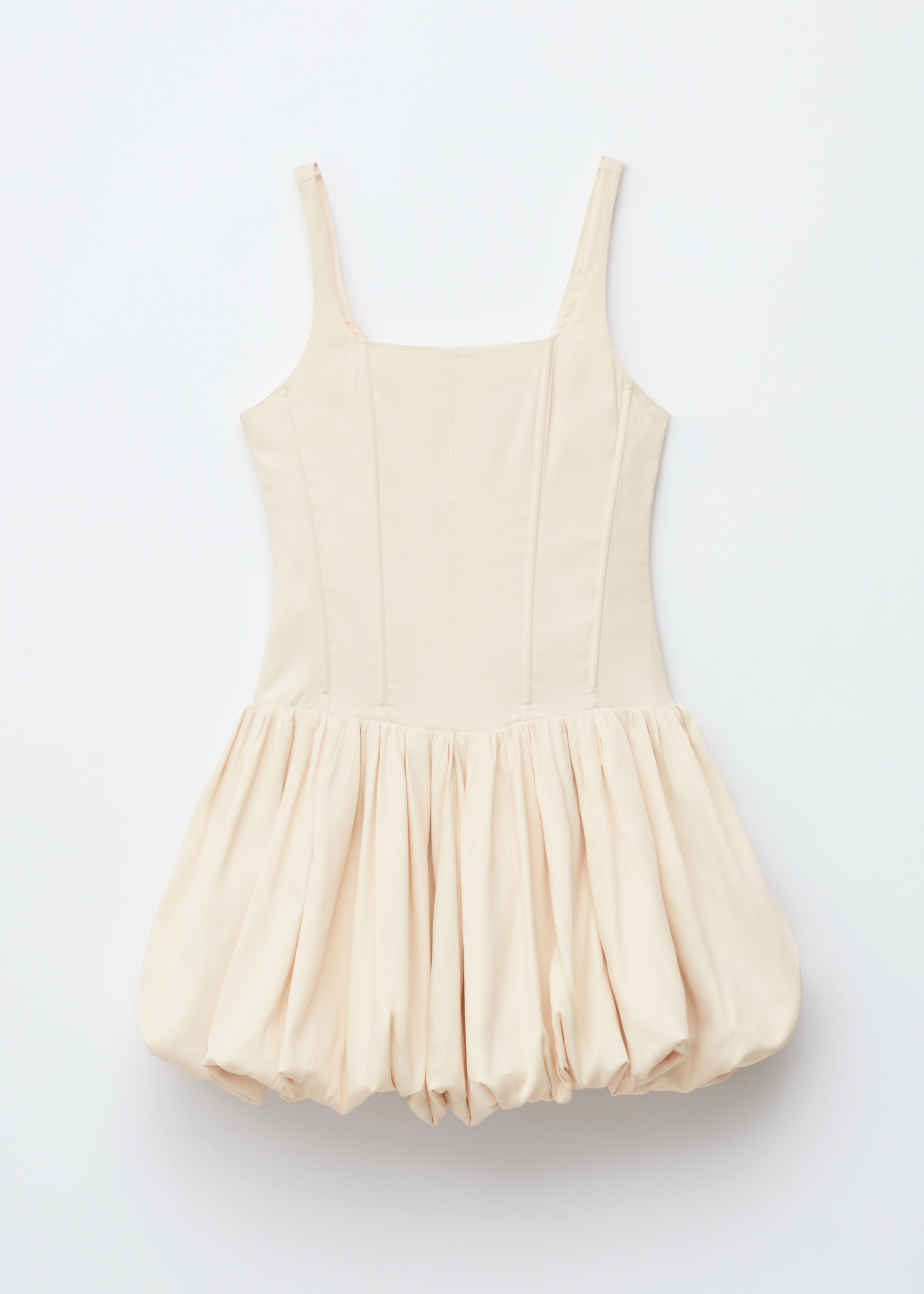 Mini-Ballonkleid im Korsagenstil - Creme