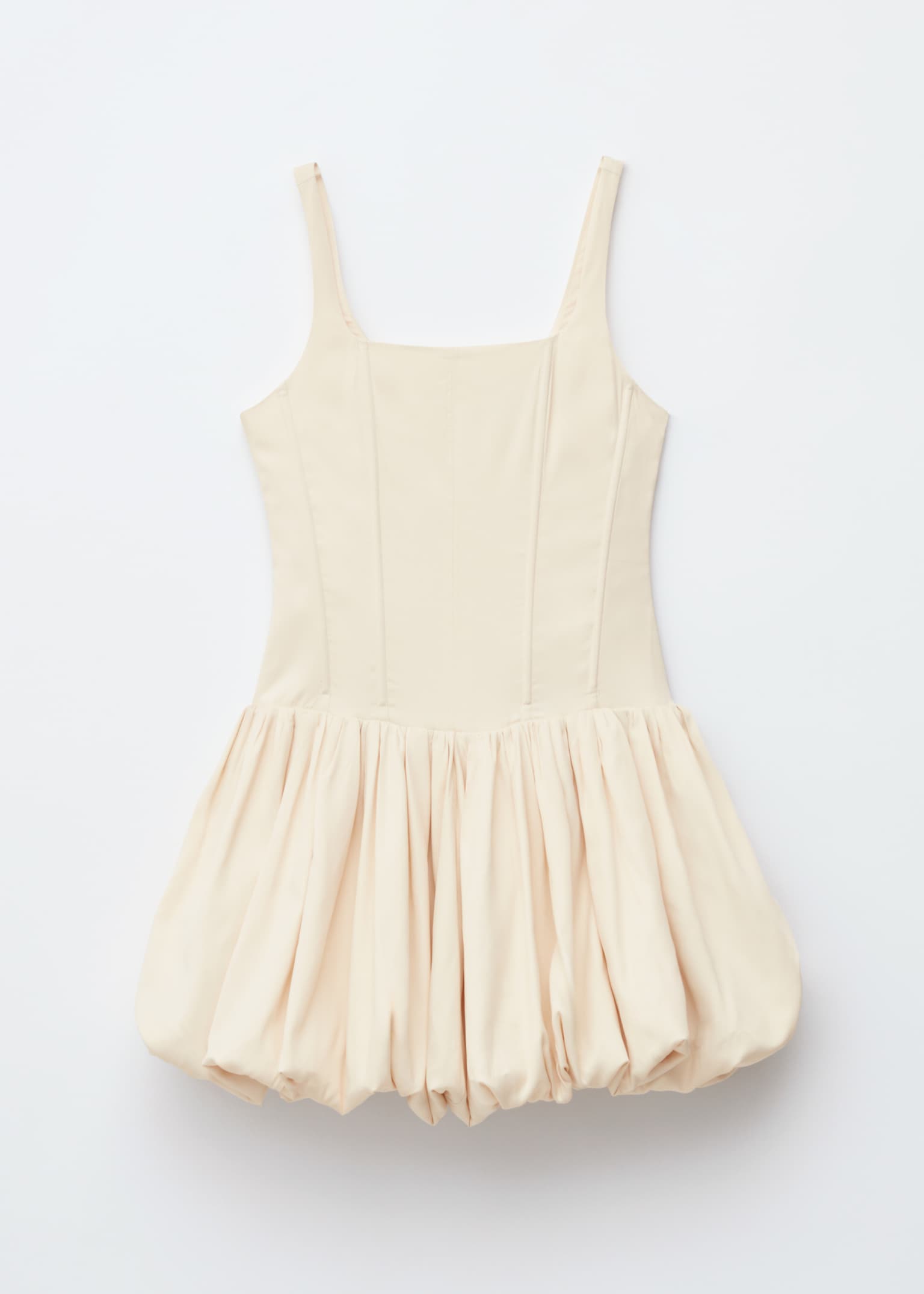 Corset Bubble Mini Dress - Crem - 2